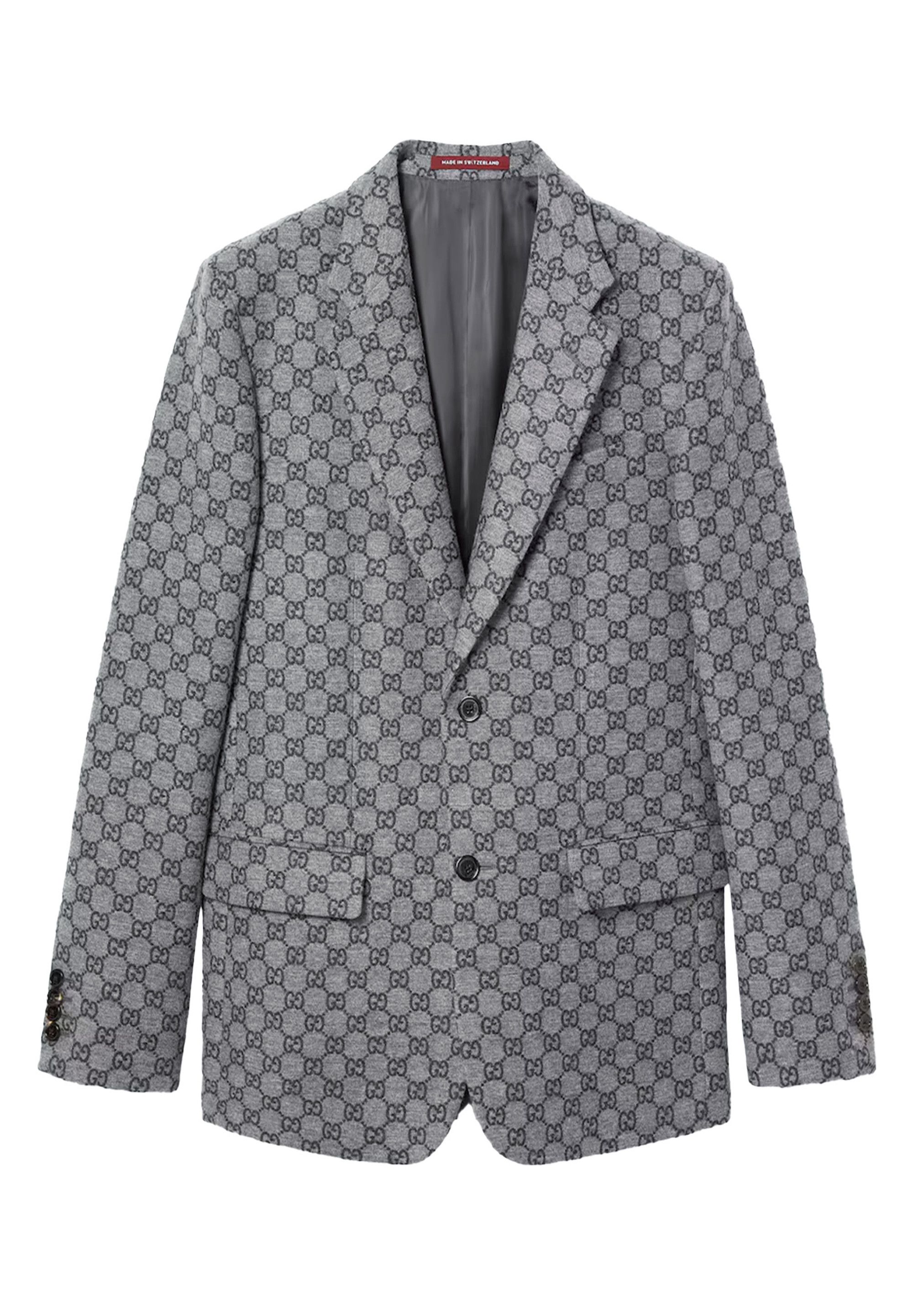o1mt1gz0226 GG Wool Flannel Jacket in Gray