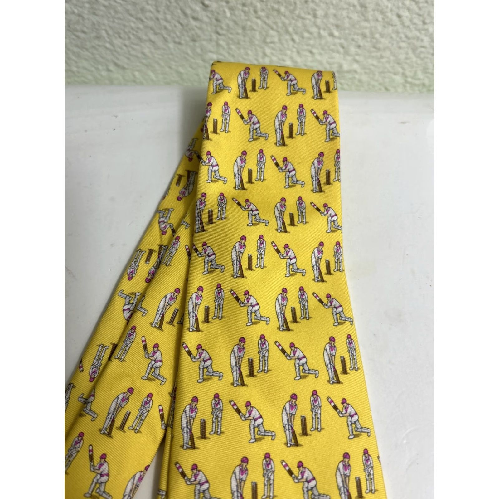 Ralph Lauren VINTAGE Ralph Lauren Silk Necktie Made Italy Yellow Cricket Men Size ONE SIZE - 5 Thumbnail