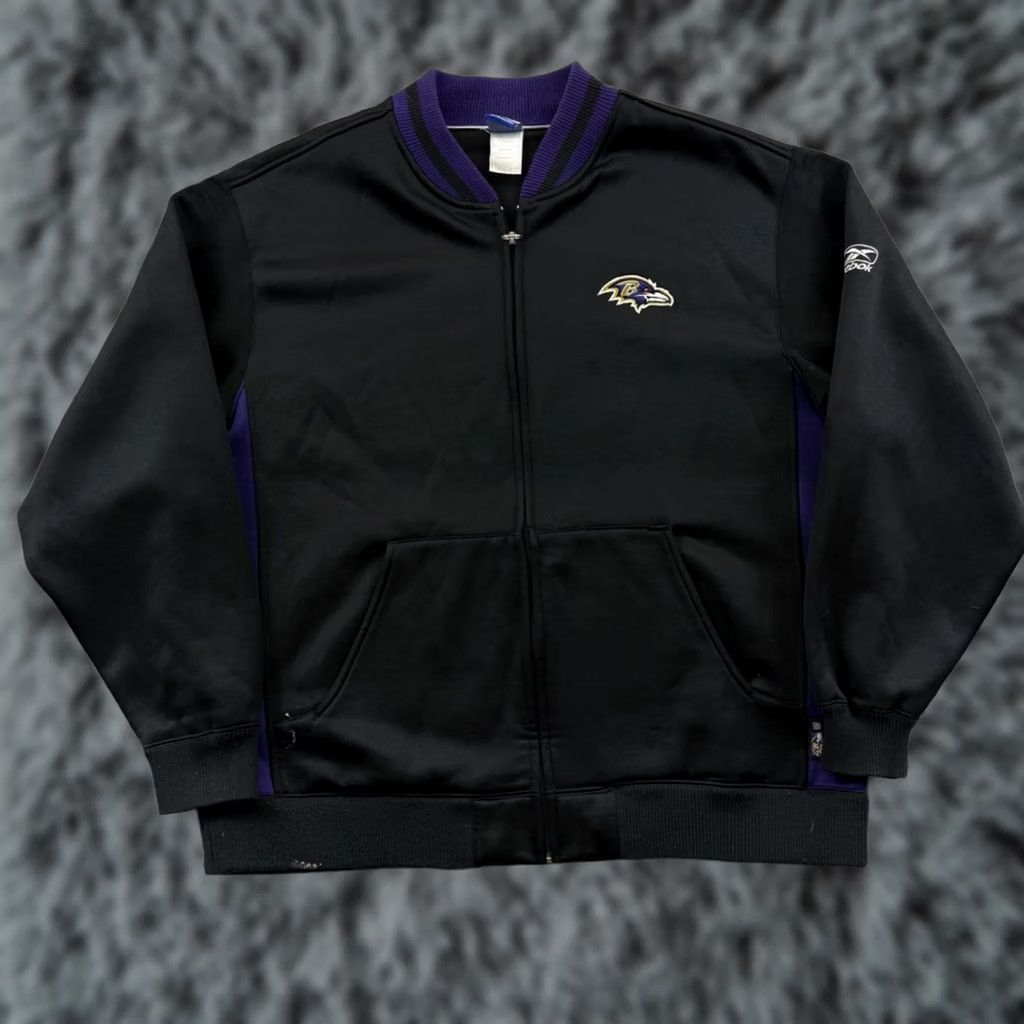 Reebok VINTAGE Reebok Baltimore Ravens Jacket Mens XL Black NFL Football Sport Zip Y2K Size US XL / EU 56 / 4 - 1 Thumbnail