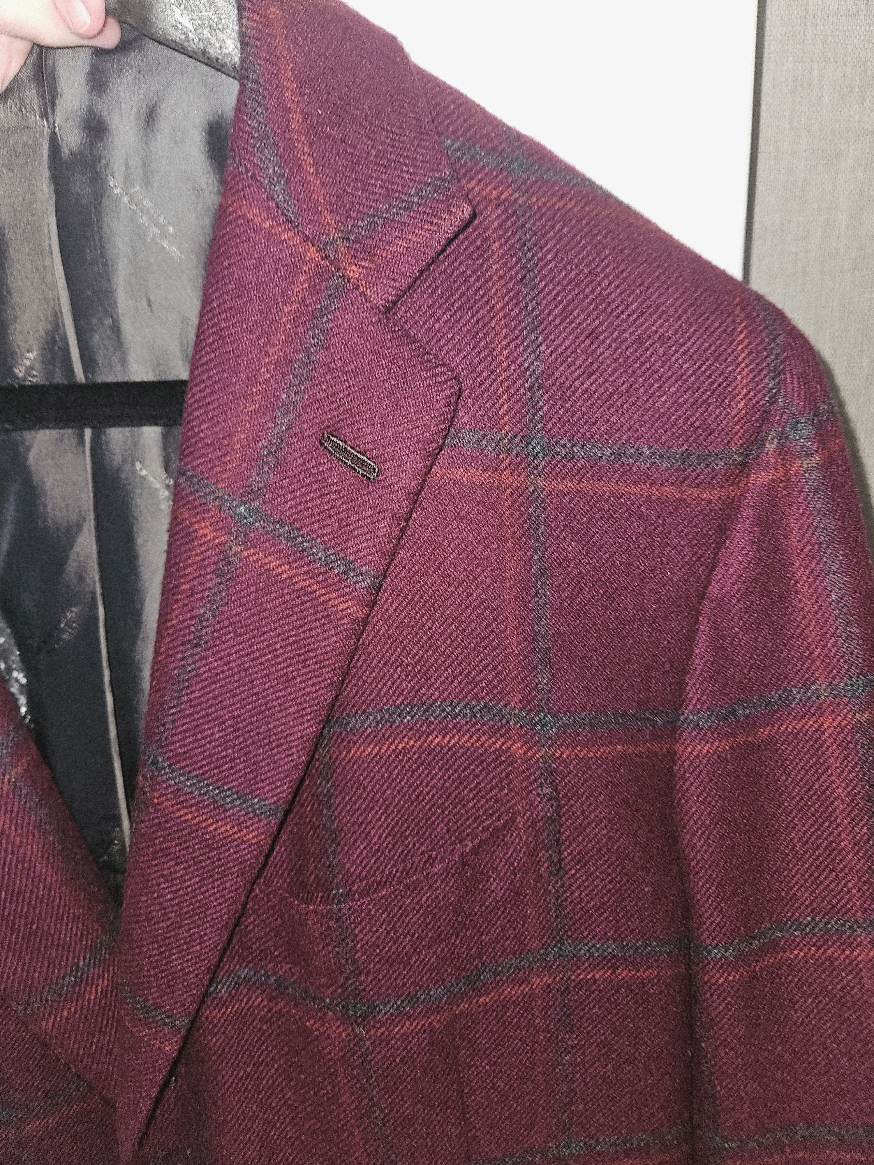 Kiton Kiton Napoli 100% Cashmere Sport Coat Burgundy Italy Size 46L - 3 Thumbnail
