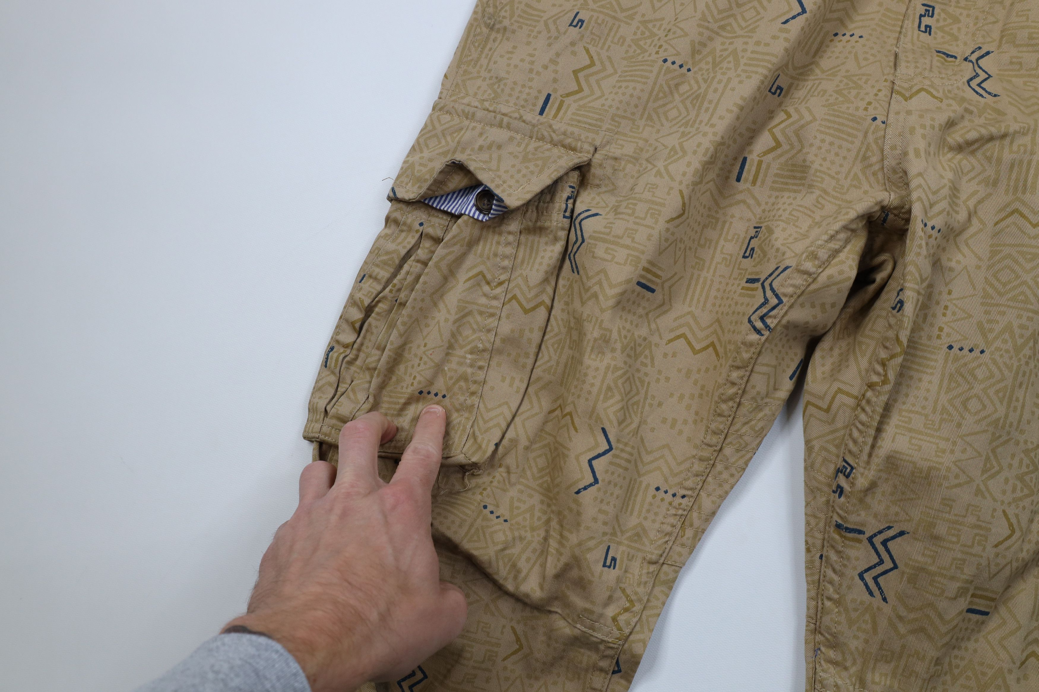 ROCKSMITH Rocksmith Geometric Strap Skateboard Cargo Pants Beige Size US 38 / EU 54 - 6 Thumbnail