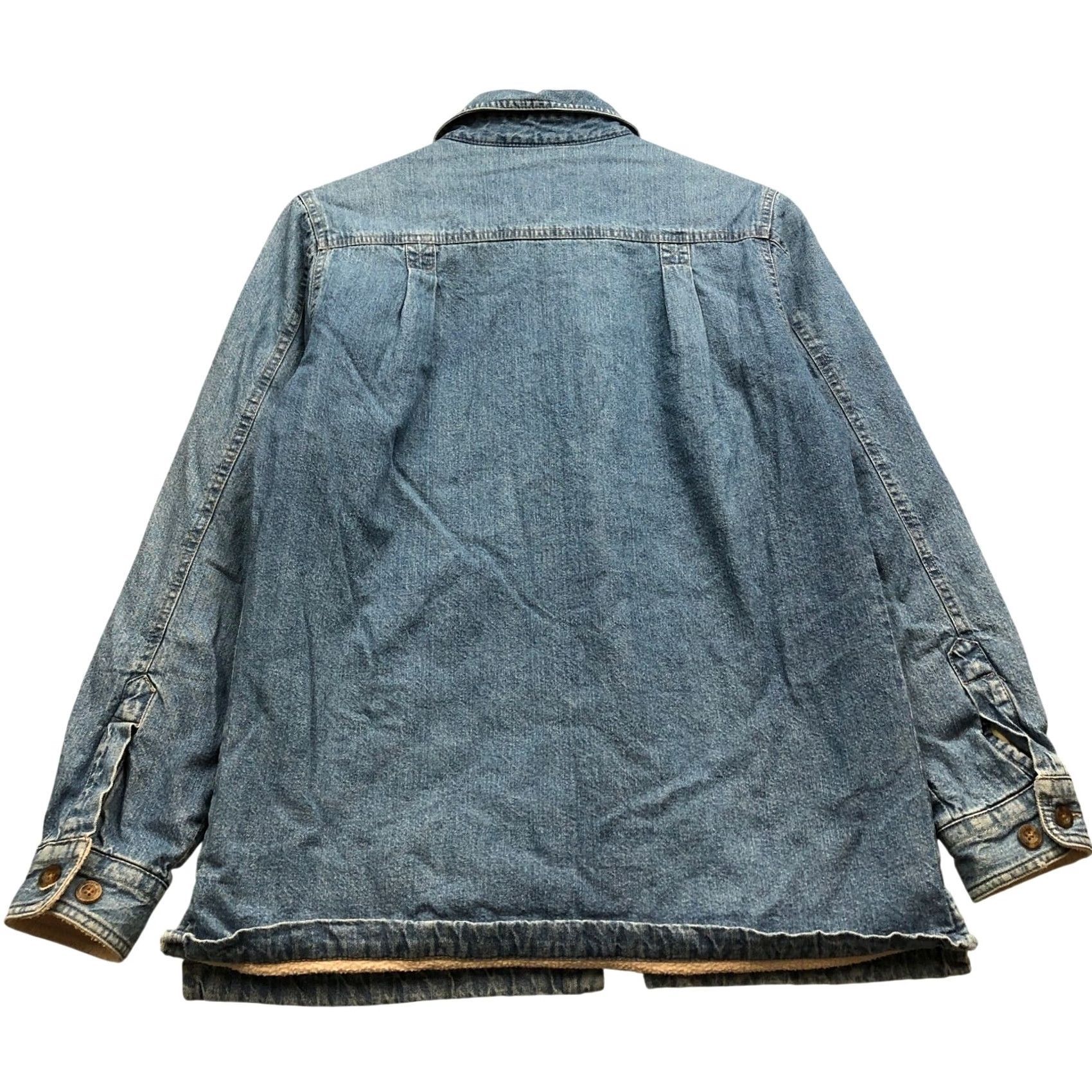 Vintage VINTAGE Woolrich Denim Sherpa Lined Shirt Jacket Womens Small S Long Sleeve Pockets Blue Size S / US 4 / IT 40 - 5 Thumbnail