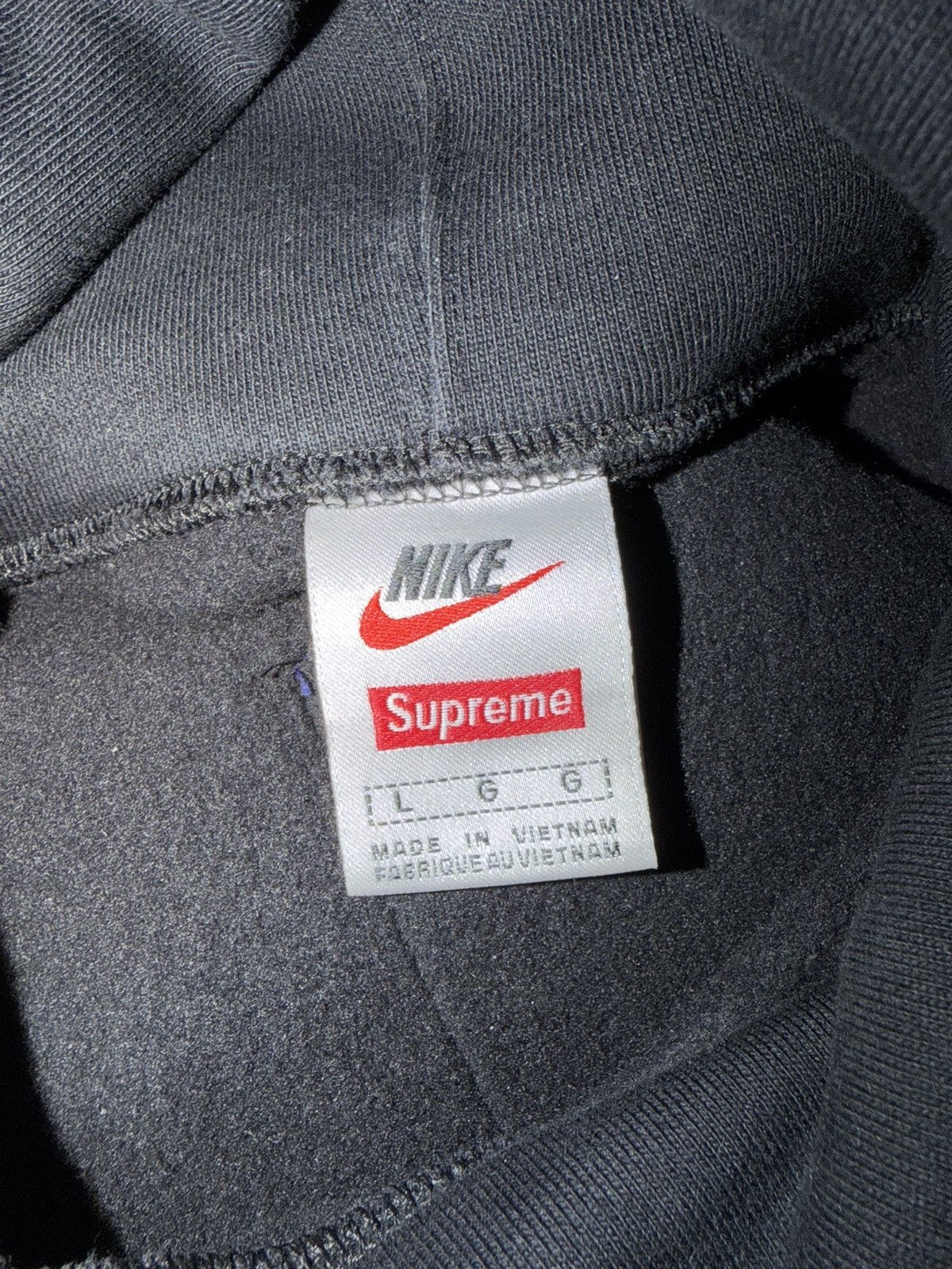 Nike × Supreme Supreme Nike Leather Applique Hoodie Size US L / EU 52-54 / 3 - 4 Thumbnail