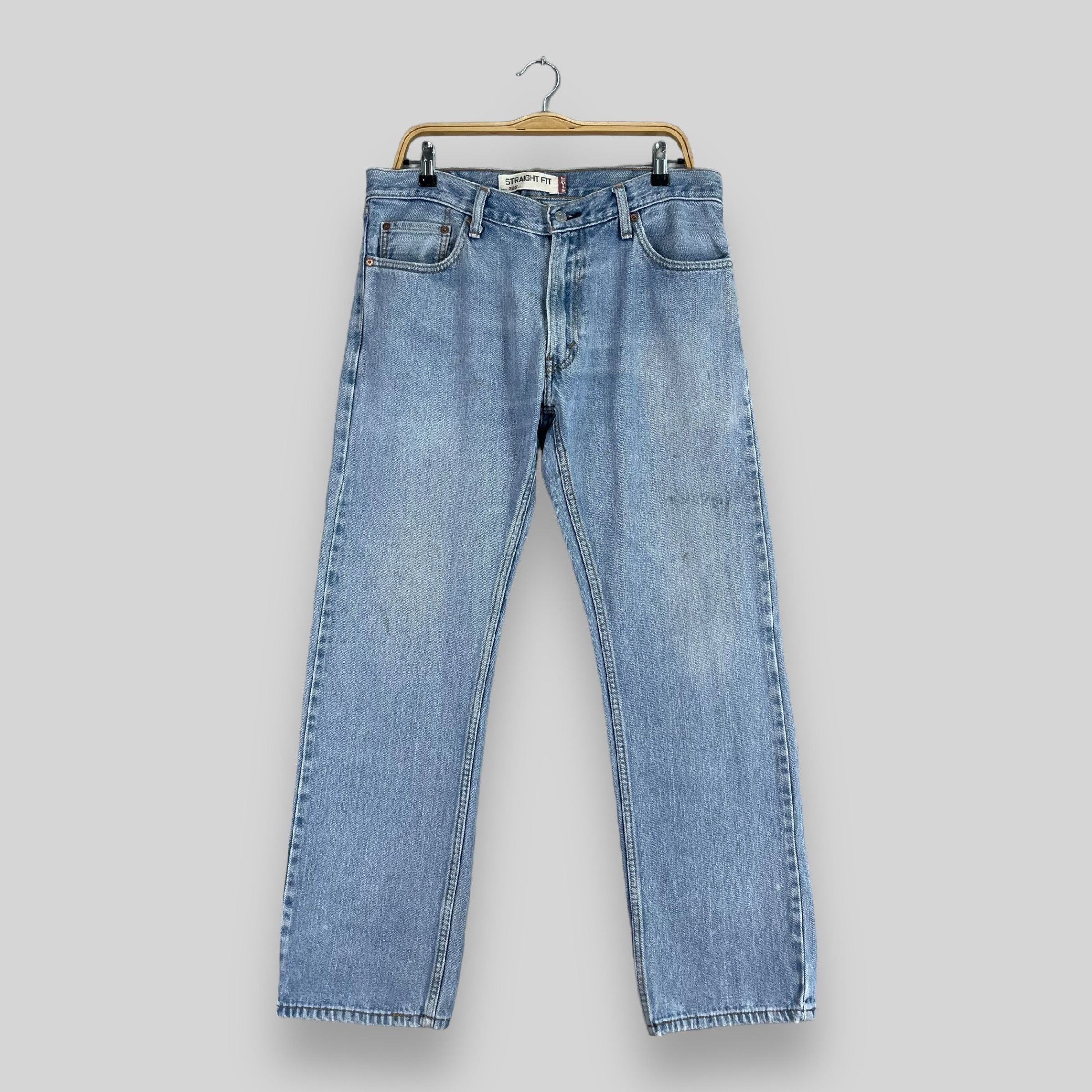 W34 L30 Vintage Levis 505 Distressed Straight Fit Jeans