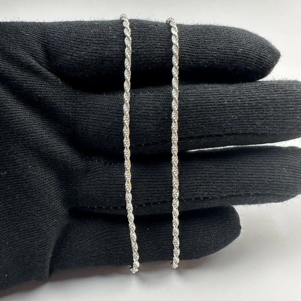 Jewelry Silver Chain Solid Silver Rope Chain 3mm 18 Inches Size ONE SIZE - 2 Thumbnail