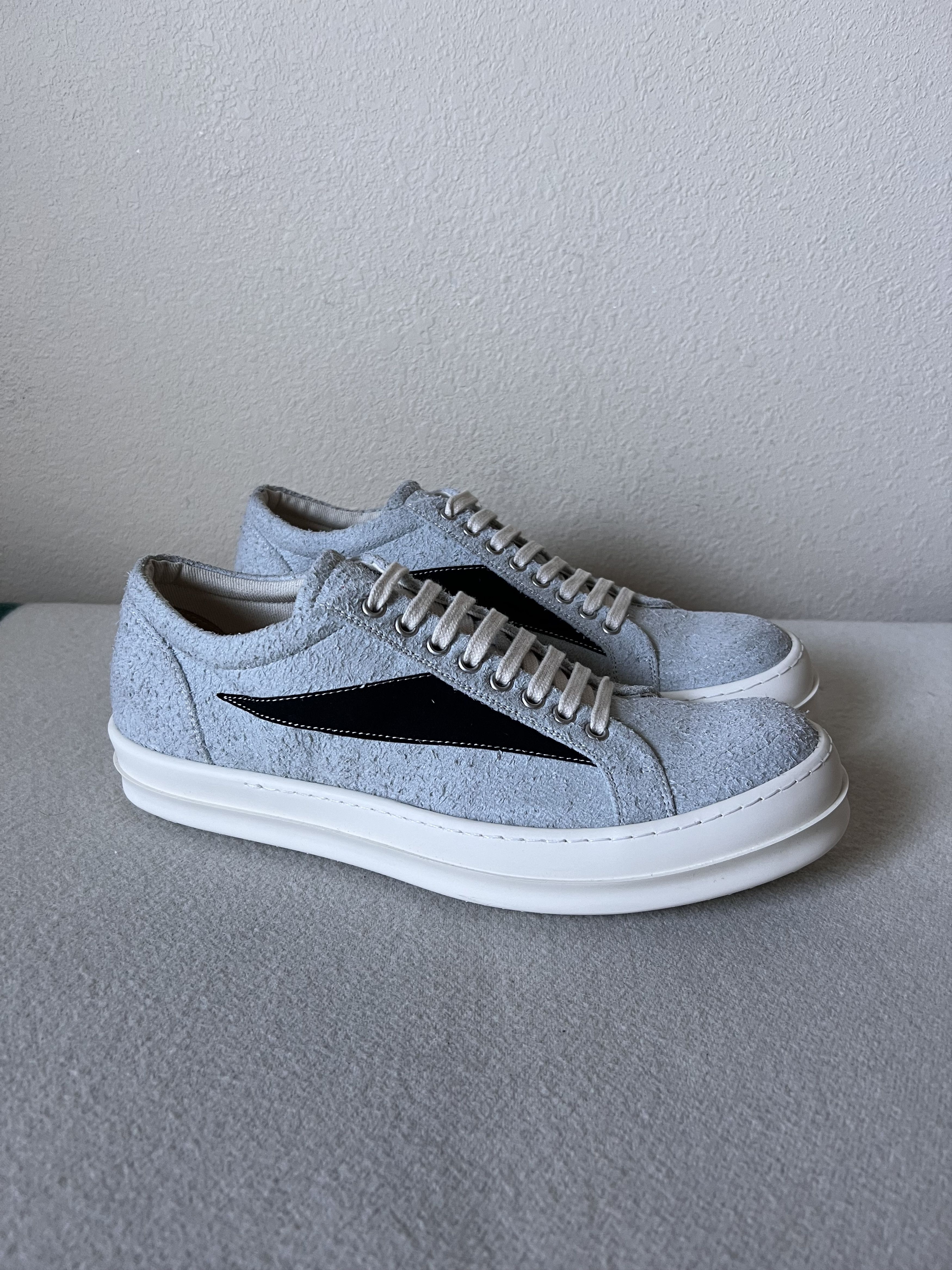 Rick Owens DRKSHDW Vintage Sneaks in Oyster Suede