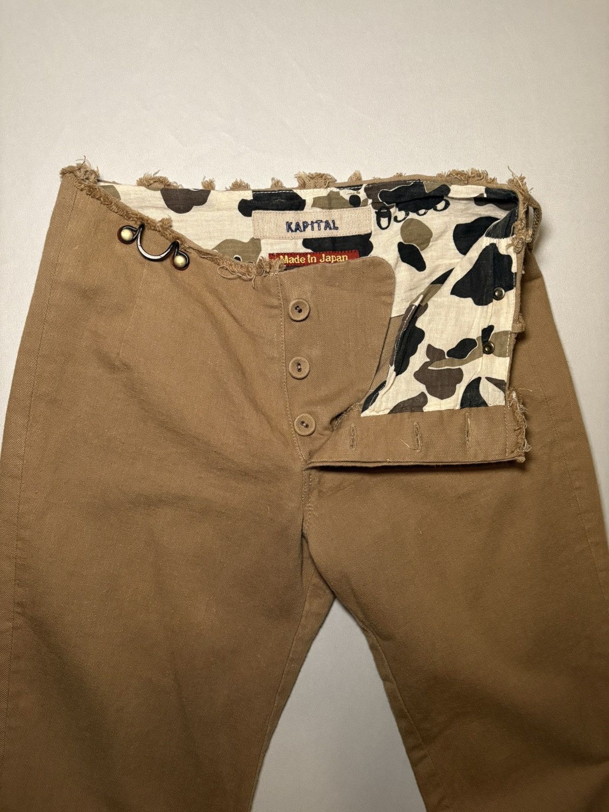 Kapital Kapital 00s Cut Off “Suspender” Low Waisted Khakis Size 25" / US 0 / IT 36 - 4 Thumbnail