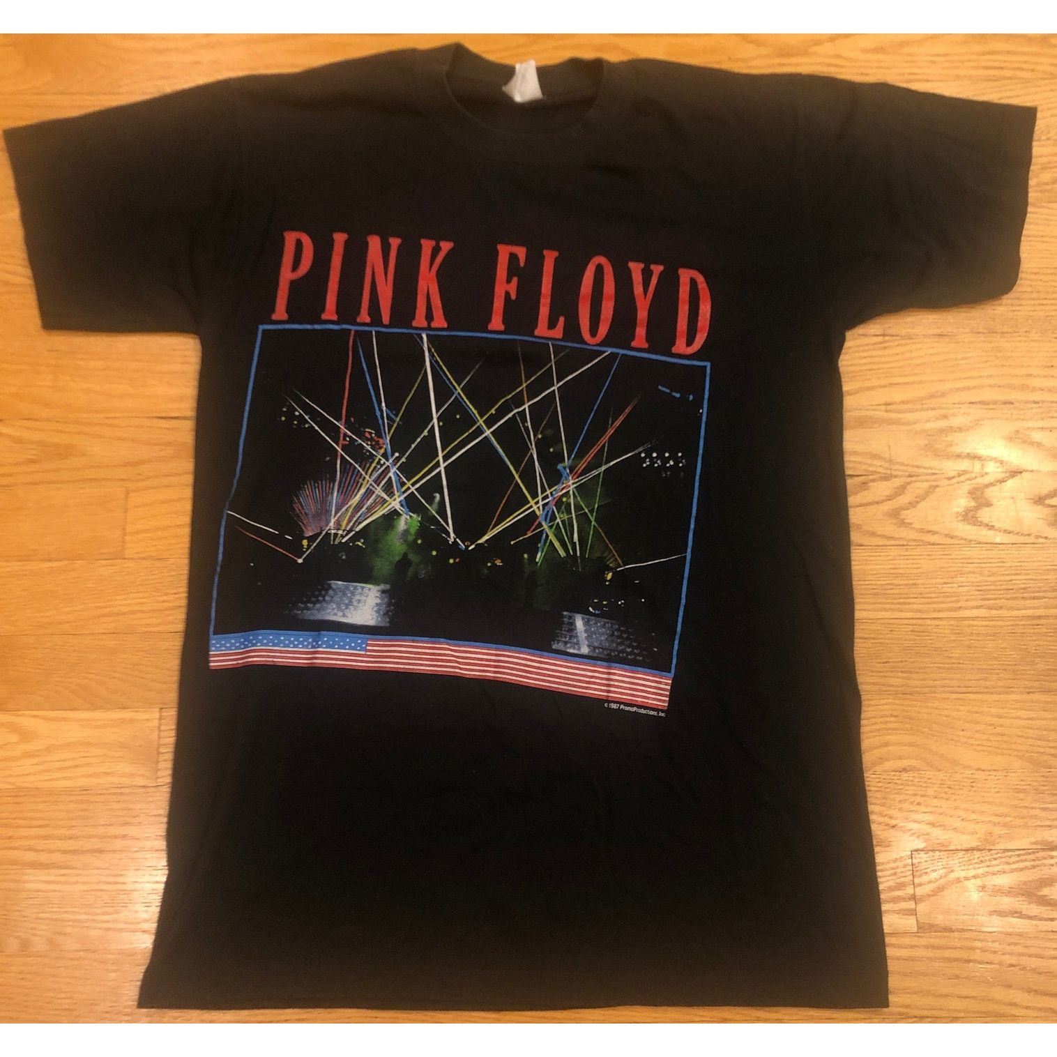 Band Tees × Vintage Vintage Pink Floyd 1987 Tour T-Shirt Black Size Large Promo Size US L / EU 52-54 / 3 - 3 Thumbnail