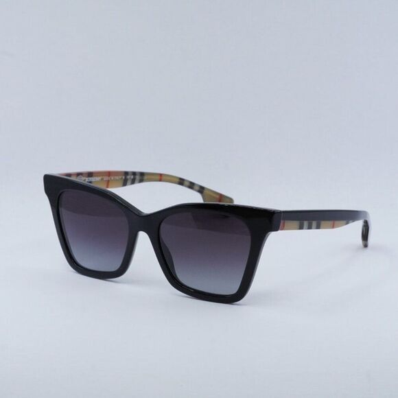 Burberry Burberry Elsa BE4346 39428G Sunglasses Black/Brown Cat Eye Size ONE SIZE - 3 Thumbnail