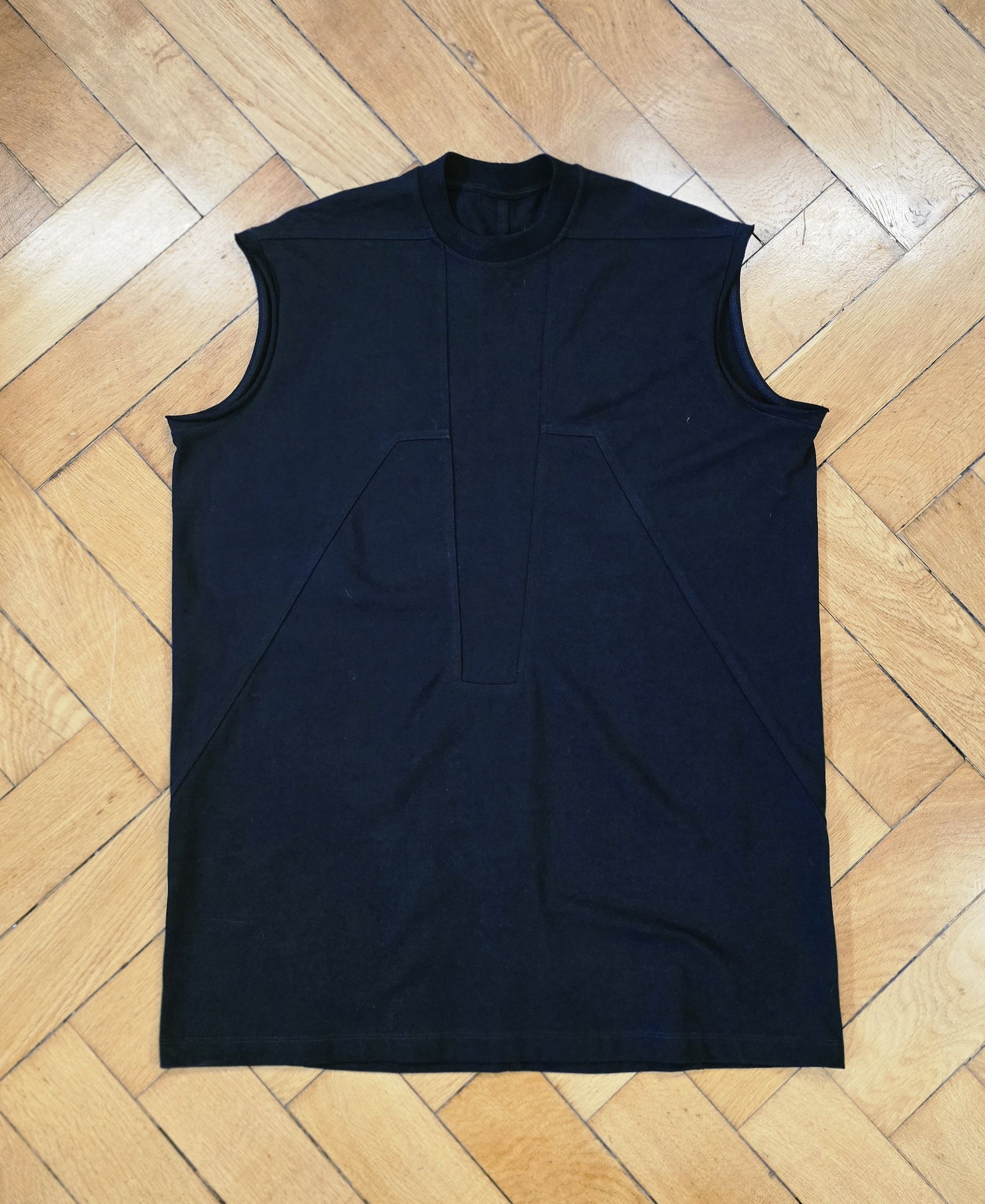 Rick Owens FW24 PORTERVILLE SPLINTERED TARP T IN BLACK RAININO