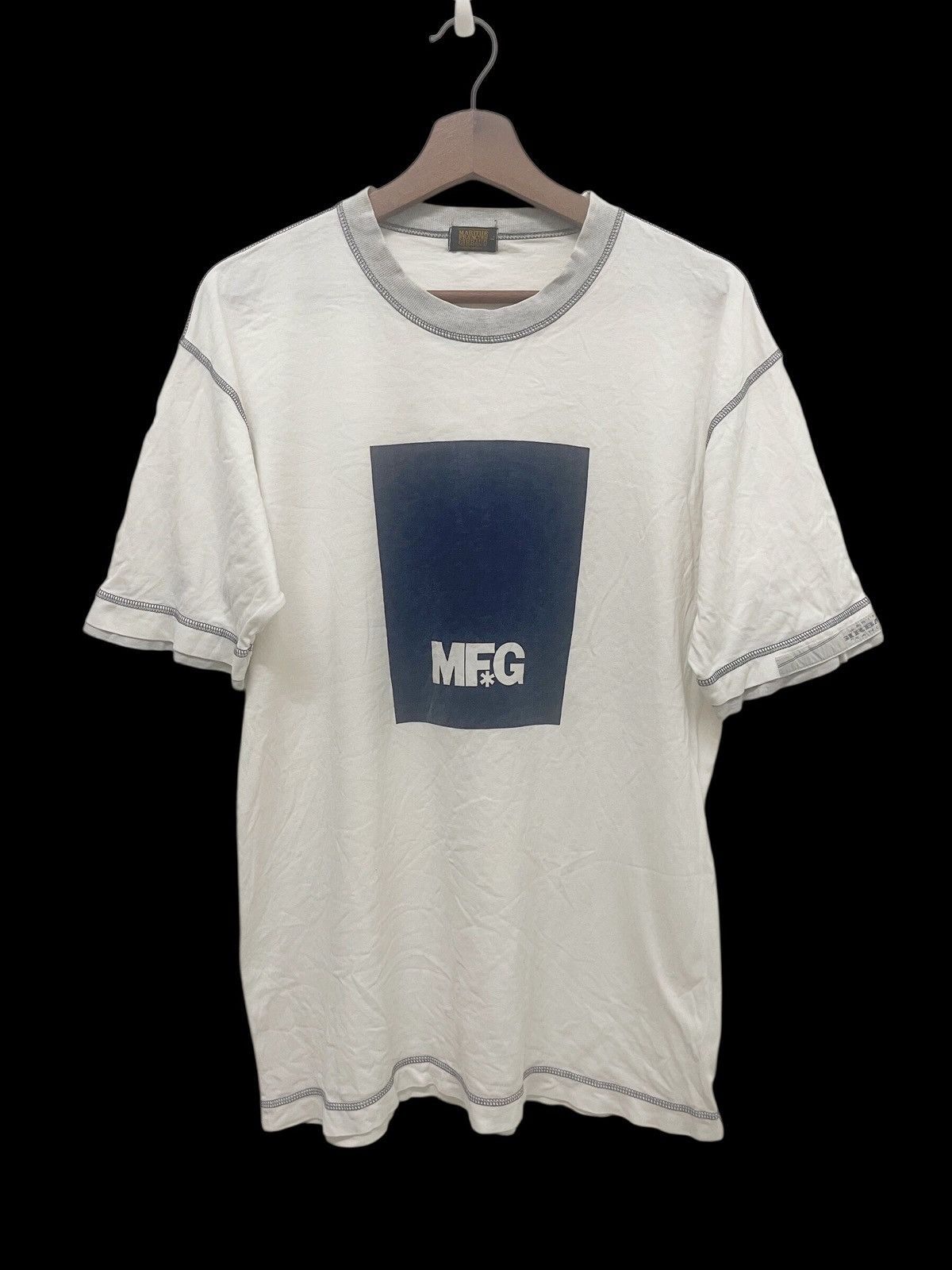 Marithe + Francois Girbaud × Vintage 90’s MFG GIRBAUD Big Spellout Tee Size US M / EU 48-50 / 2 - 1 Thumbnail