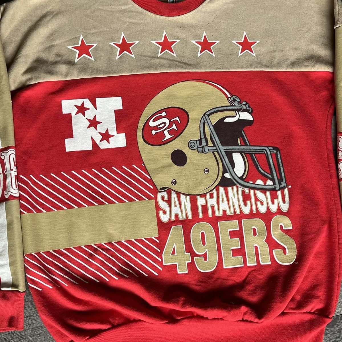 NFL Vintage 1980s NFL Garan San Francisco 49ers Helmet Crewneck Size US L / EU 52-54 / 3 - 3 Thumbnail
