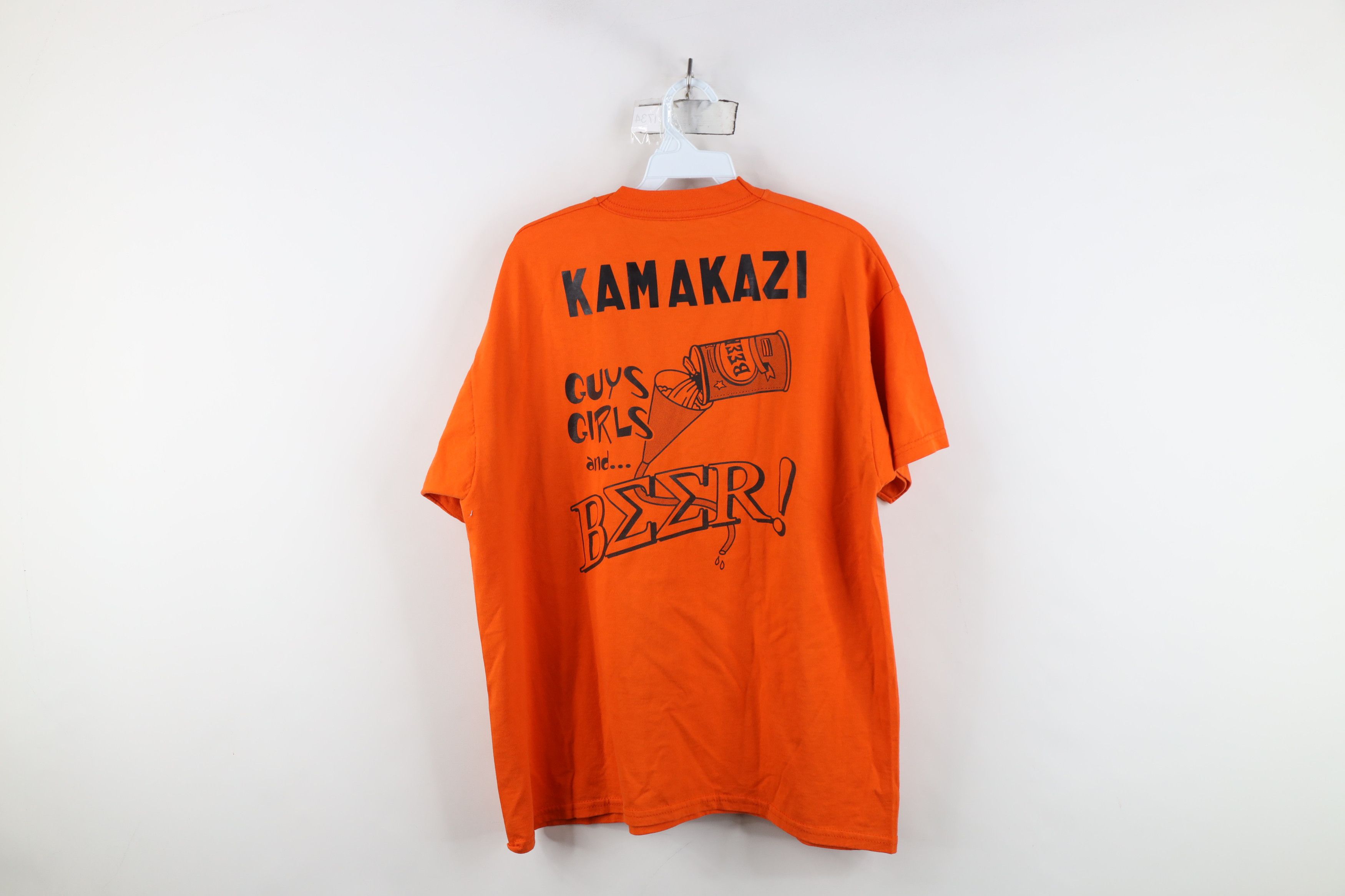 Vintage Vintage 90s Streetwear Fraternity Greek Letter Beer T-Shirt Size US XL / EU 56 / 4 - 10 Thumbnail