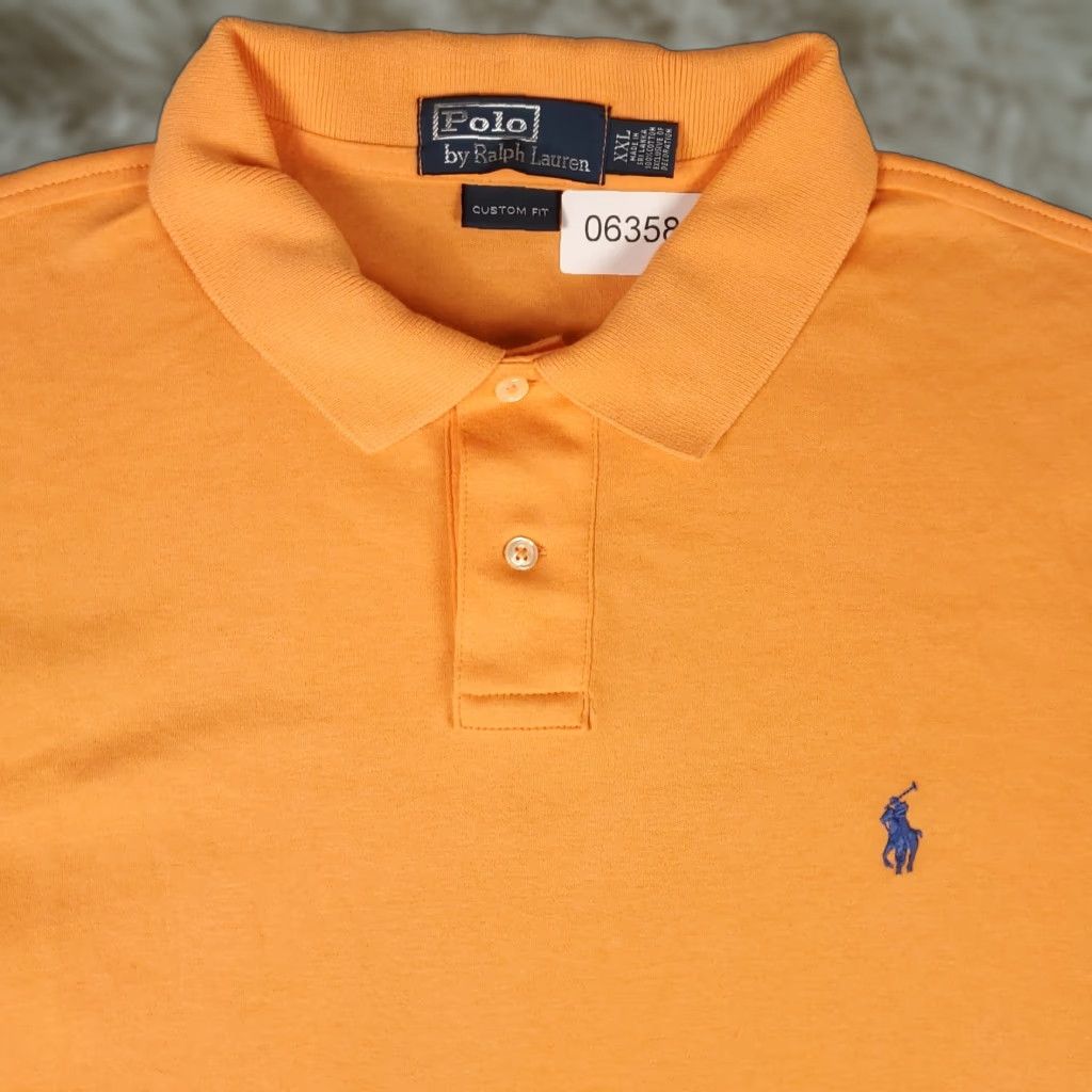 Ralph Lauren Ralph Lauren Polo Shirt Mens 2XL Orange Custom Fit Pony Casual Short Sleeve Shirt - Polo - Classic American Brand Size US XXL / EU 58 / 5 - 1 Thumbnail