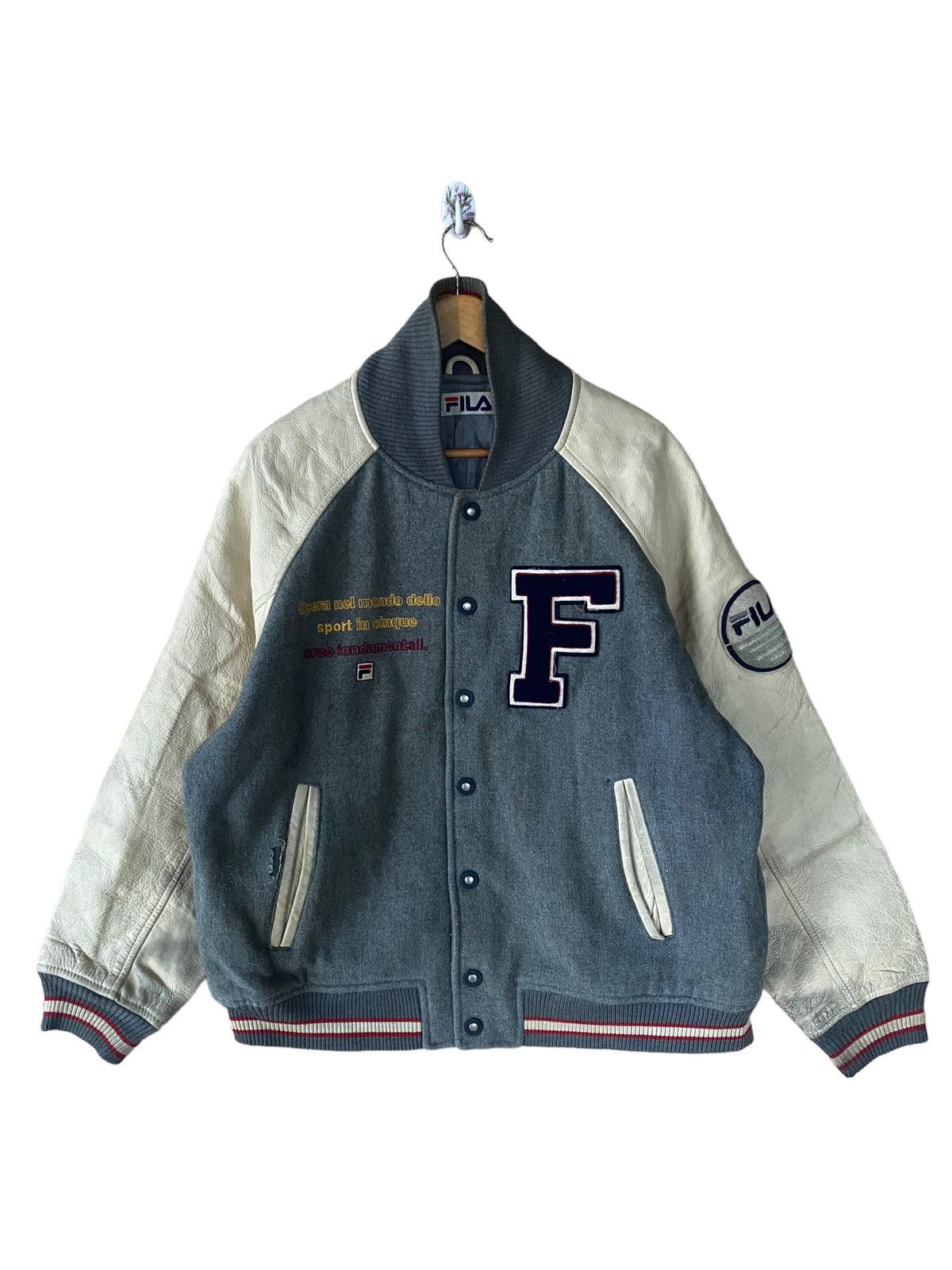 Fila Vintage FILA Varsity Jacket - Wool and Leather Size US XL / EU 56 / 4 - 1 Thumbnail