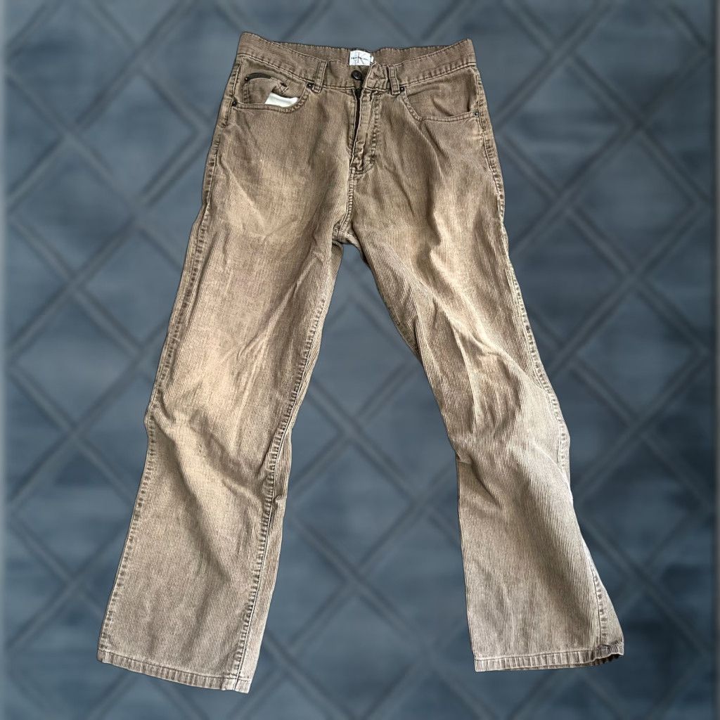 Calvin Klein Calvin Klein Pants Mens 30x29 Beige Corduroy Khaki Chino Straight Leg Classic Modern Regular Size US 30 / EU 46 - 1 Thumbnail