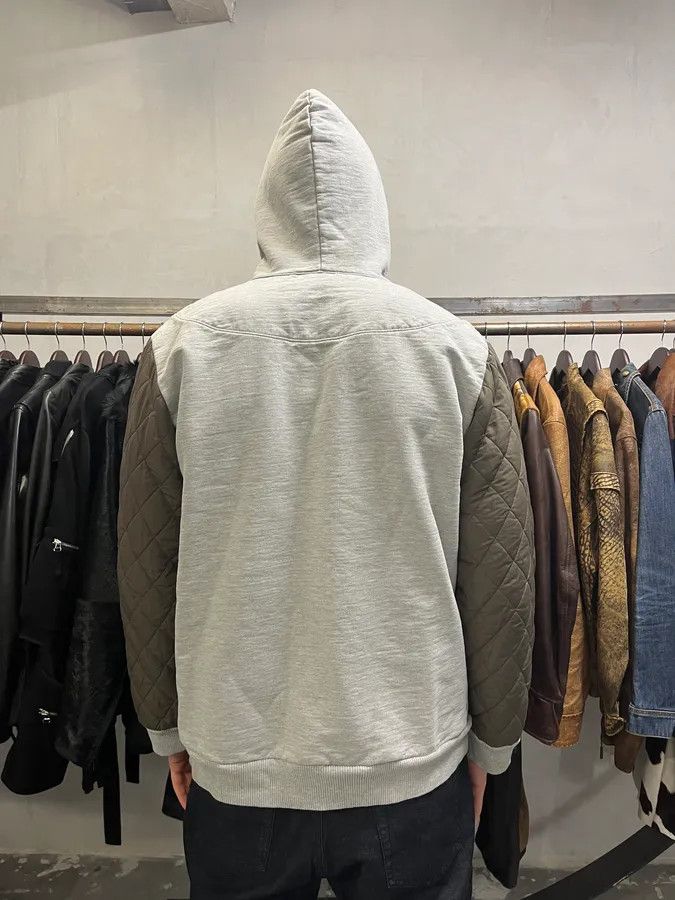 Dries Van Noten × Vintage Dries Van Noten Grey Hybrid Puffer Sleeves Zip-up Sweater Jacket Size US L / EU 52-54 / 3 - 4 Thumbnail