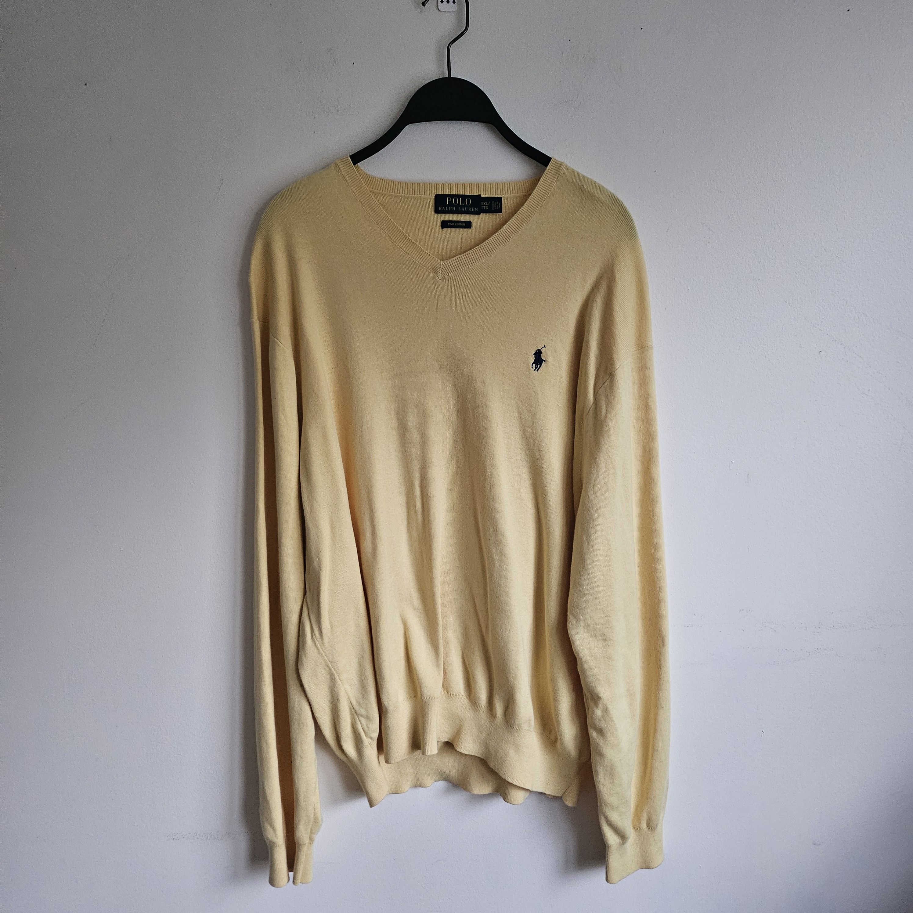 Polo Ralph Lauren Polo Ralph Lauren Sweater Mens XXL Yellow V-Neck Size US XXL / EU 58 / 5 - 2 Thumbnail