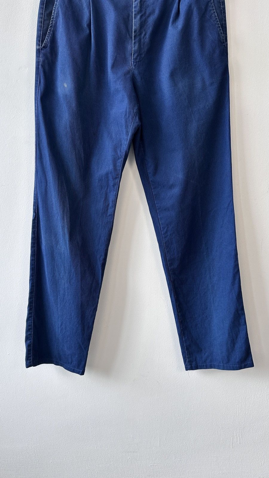 Ermenegildo Zegna Ermenegildo Zegna Navy Blue Cotton Trousers Pants Pleated Size US 36 / EU 52 - 3 Thumbnail