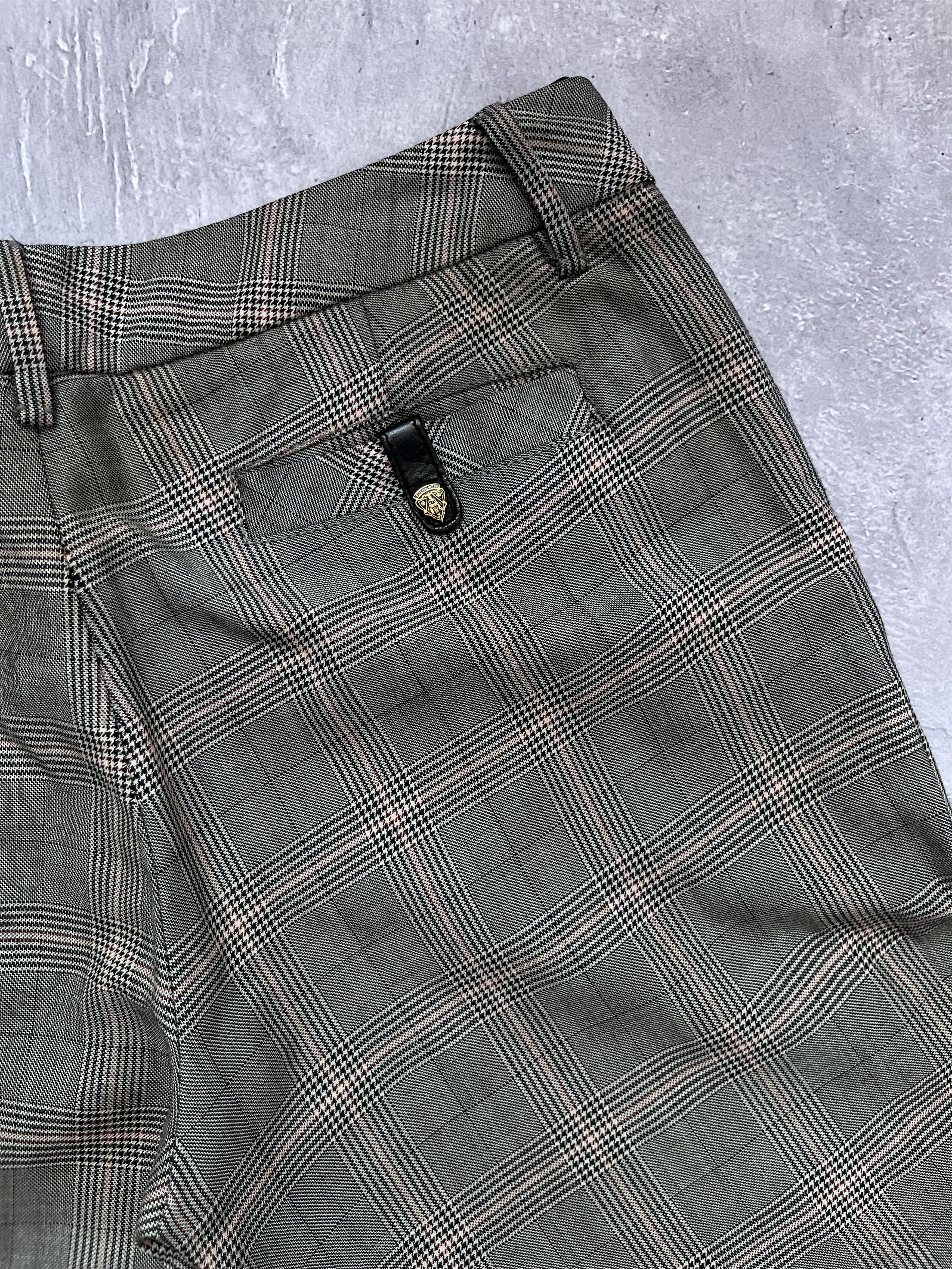 Gucci Gucci Tom Ford Era Silk/Wool Gray Check Trousers Pants Size 28" / US 6 / IT 42 - 22 Thumbnail