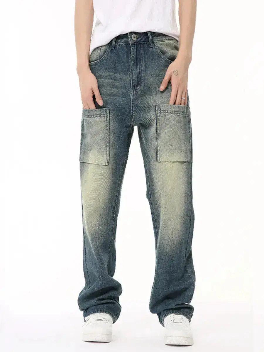 Japanese Brand Retro loose pocket patchwork jeans Size US 32 / EU 48 - 1 Thumbnail