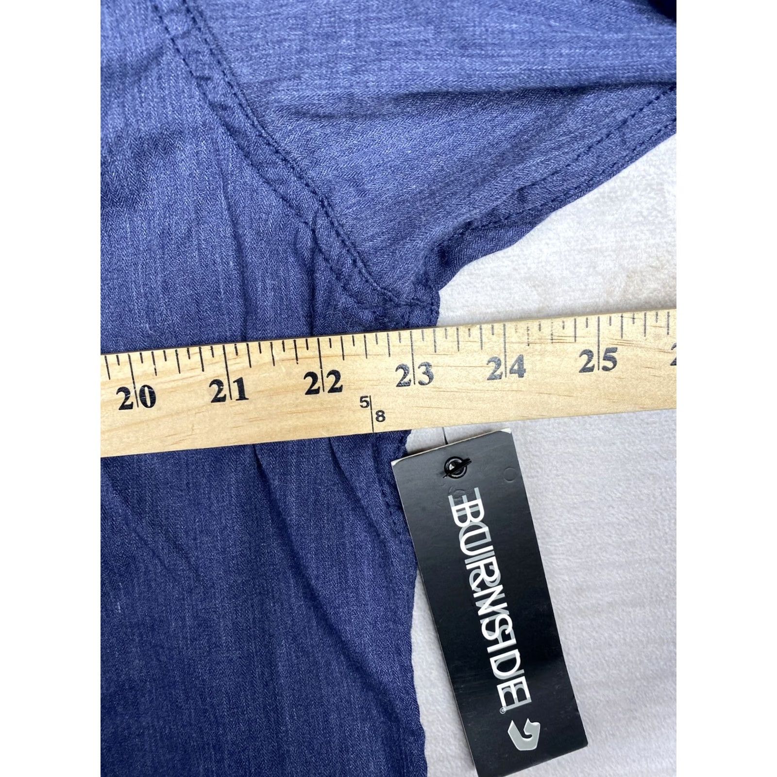Burnside Burnside Shirt Mens XL Blue Lightweight Button Up Long Sleeve Pockets Dress Work Size 46R - 7 Thumbnail