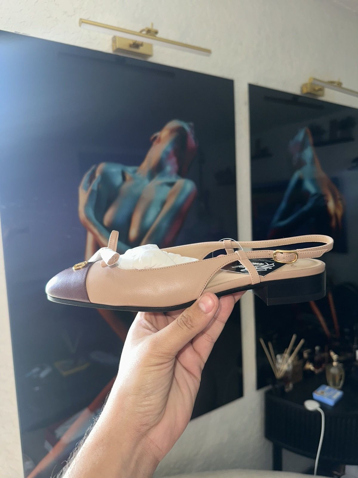 Valentino Valentino Garavani Valet Du Roi Kid Slingback Ballerina 25Mm Size US 8 / IT 38 - 3 Thumbnail