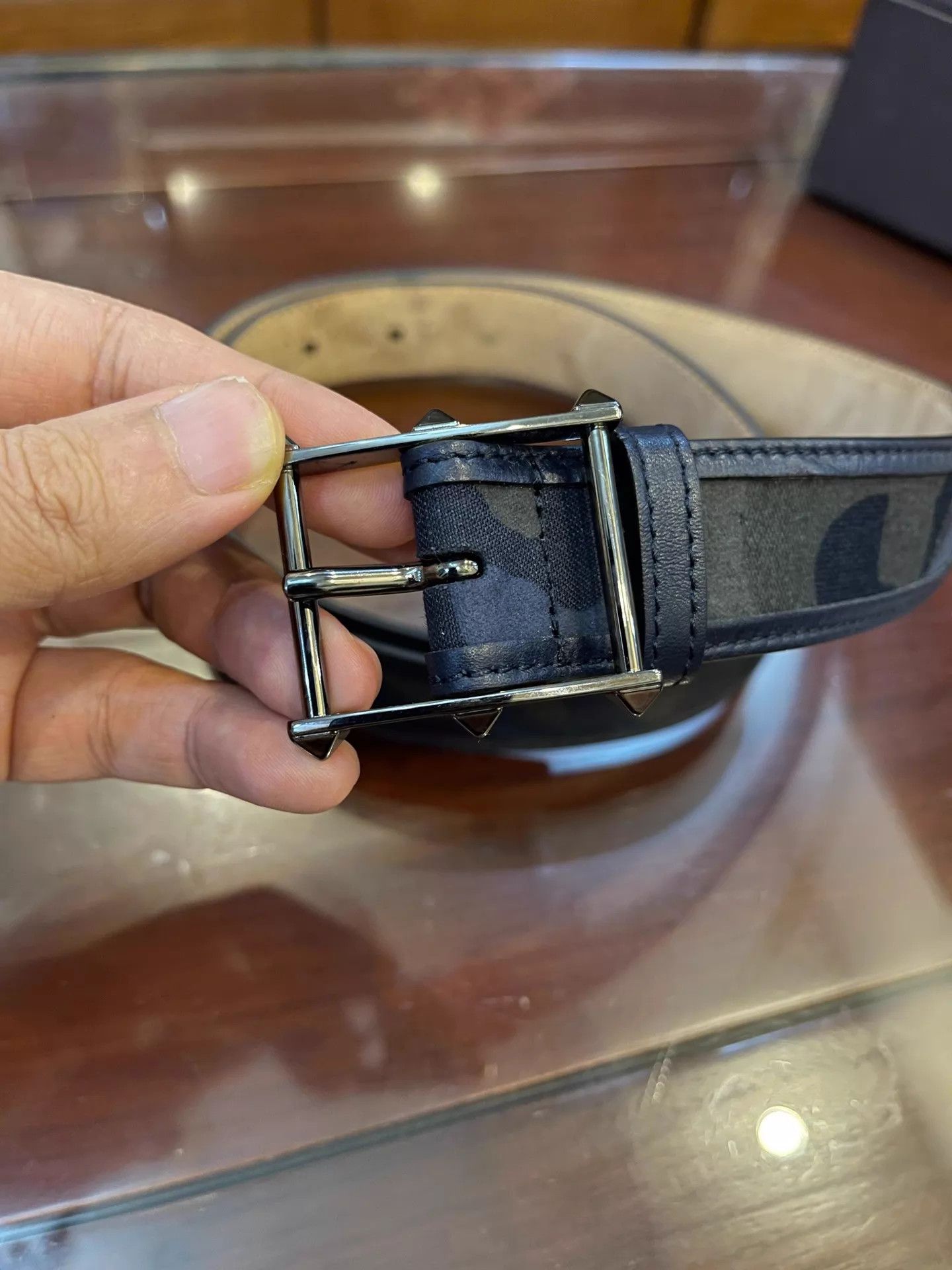 Valentino Valentino Camo Rivet Head Belt 85 Size ONE SIZE - 2 Thumbnail