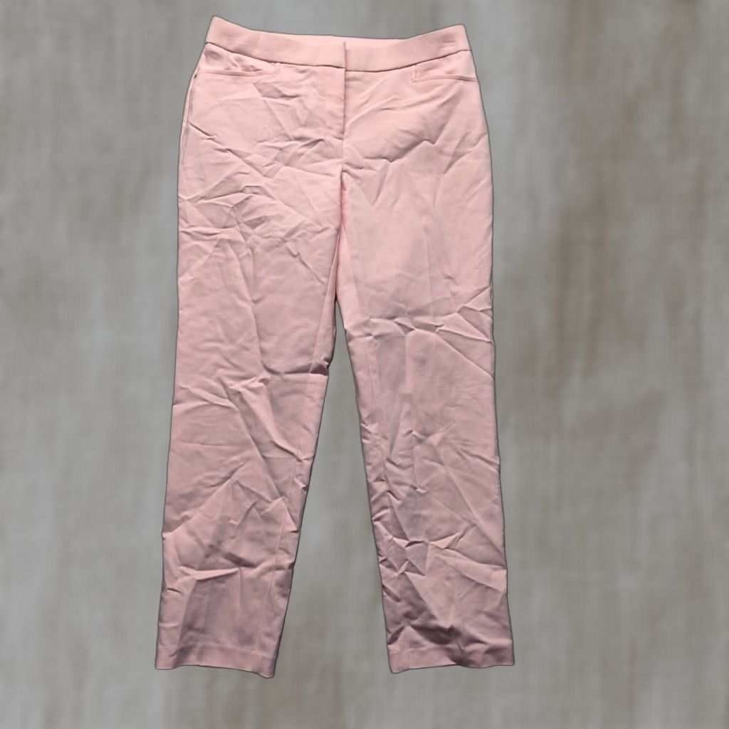 Vintage Rafaella Pink Solid Curvy Fit Straight Leg Pants Adult Women's Size 6 Petite Polyester Viscose Size 28" / US 6 / IT 42 - 1 Thumbnail