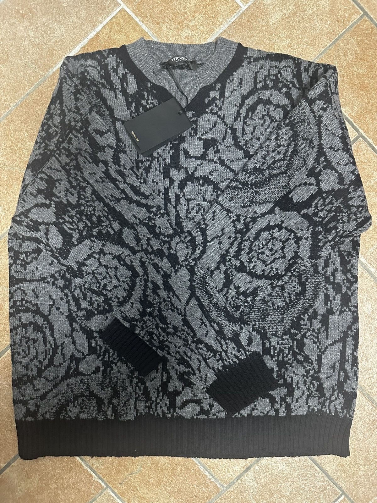 Versace Versace Barocco Knit Sweater Size US L / EU 52-54 / 3 - 8 Thumbnail