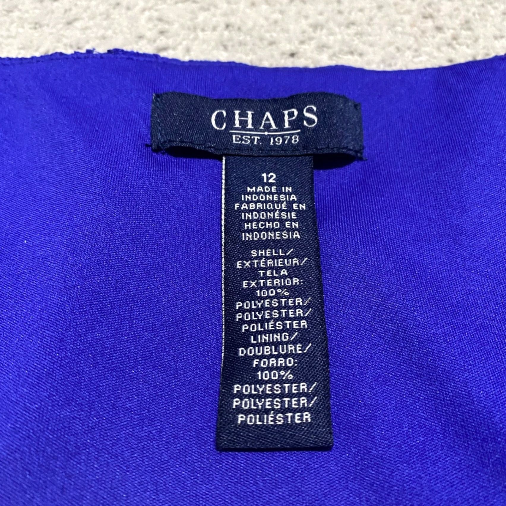 Chaps Chaps Dress Lined Sleeveless V-Neck Wrap Blue 12 Womens Shirt/Small? Size XL / US 12-14 / IT 48-50 - 3 Thumbnail