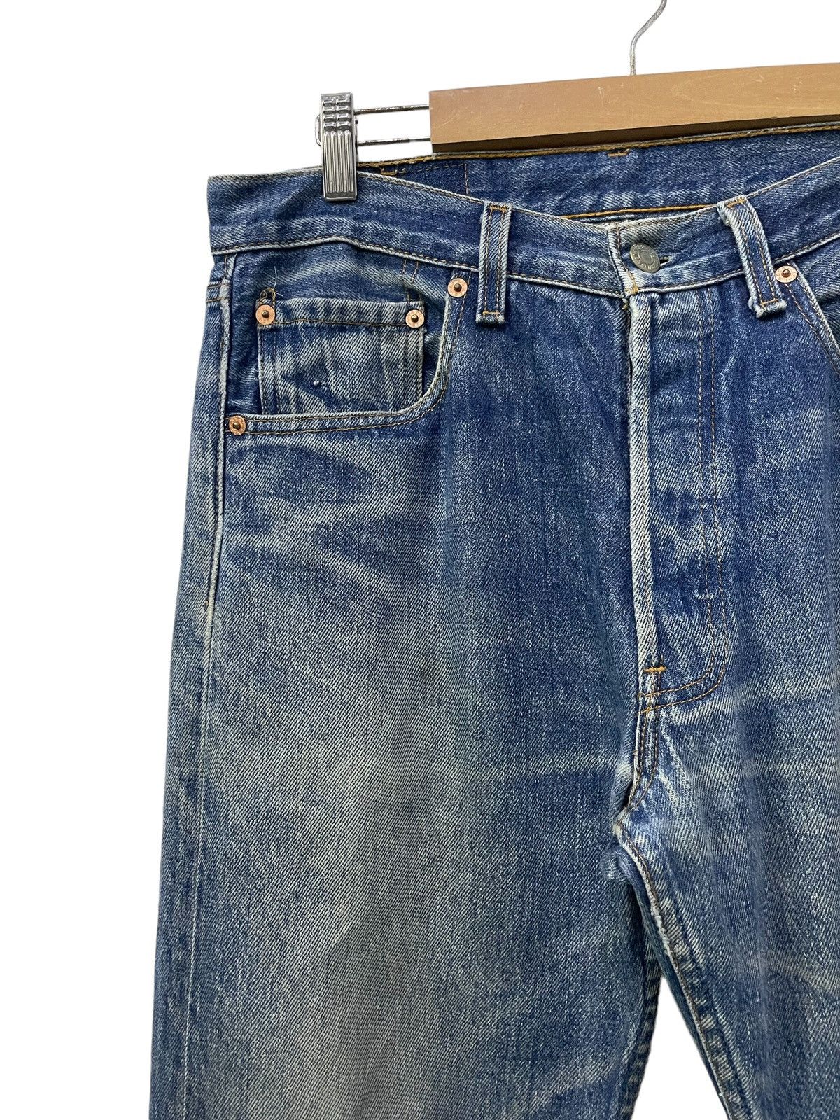 Levi's × Vintage Vintage 90s Levis 501 Japan Made Distressed Repaired Jeans Size US 30 / EU 46 - 8 Thumbnail