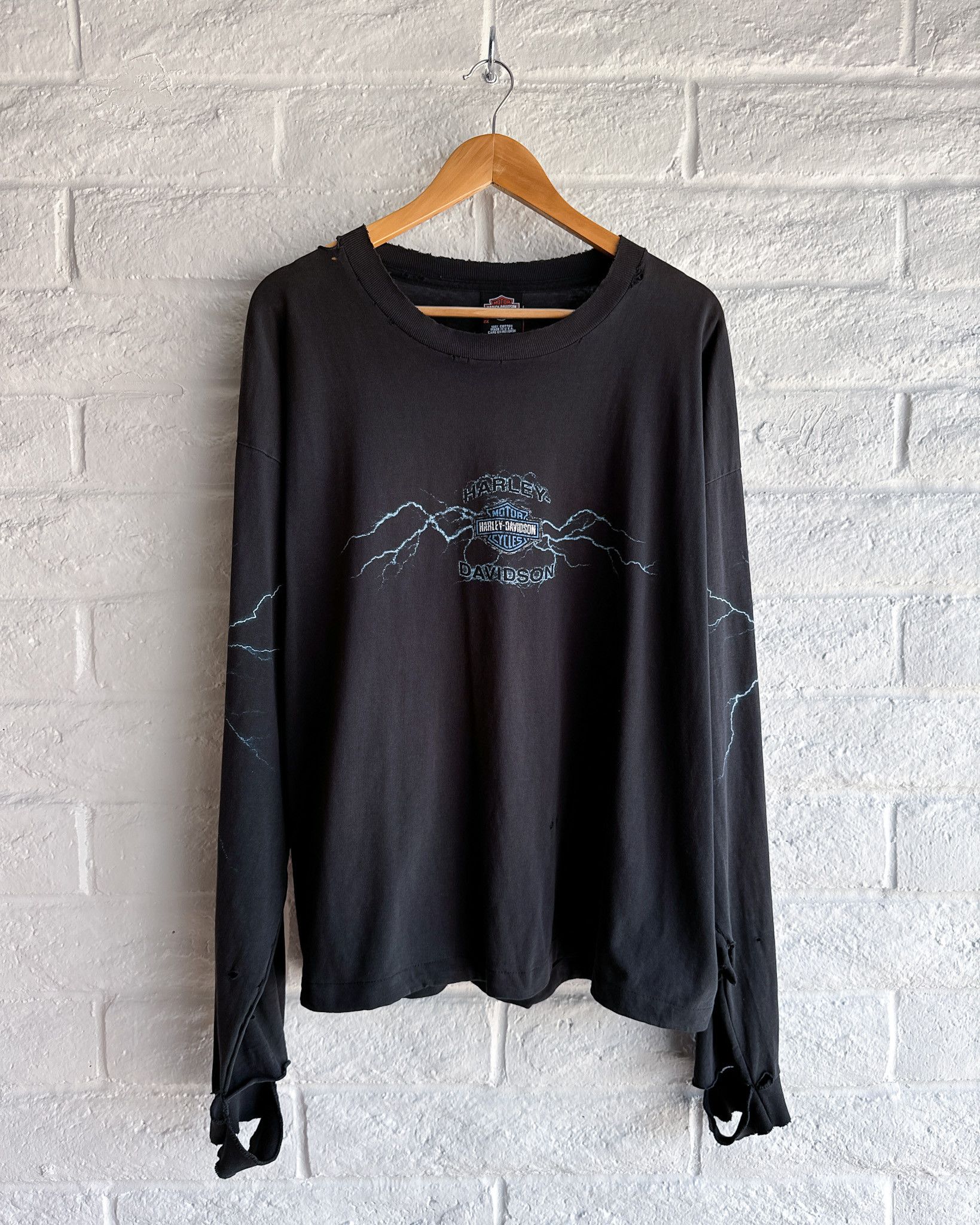 Harley Davidson Thrashed Harley Davidson Lightning Long Sleeve Men's 2XL Size US XL / EU 56 / 4 - 1 Thumbnail