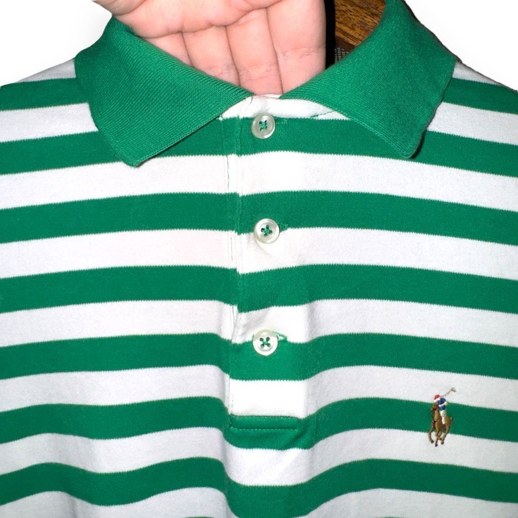 Polo Ralph Lauren Polo Ralph Lauren Green & White Flesh Pony Polo Shirt Size S Size US S / EU 44-46 / 1 - 3 Thumbnail