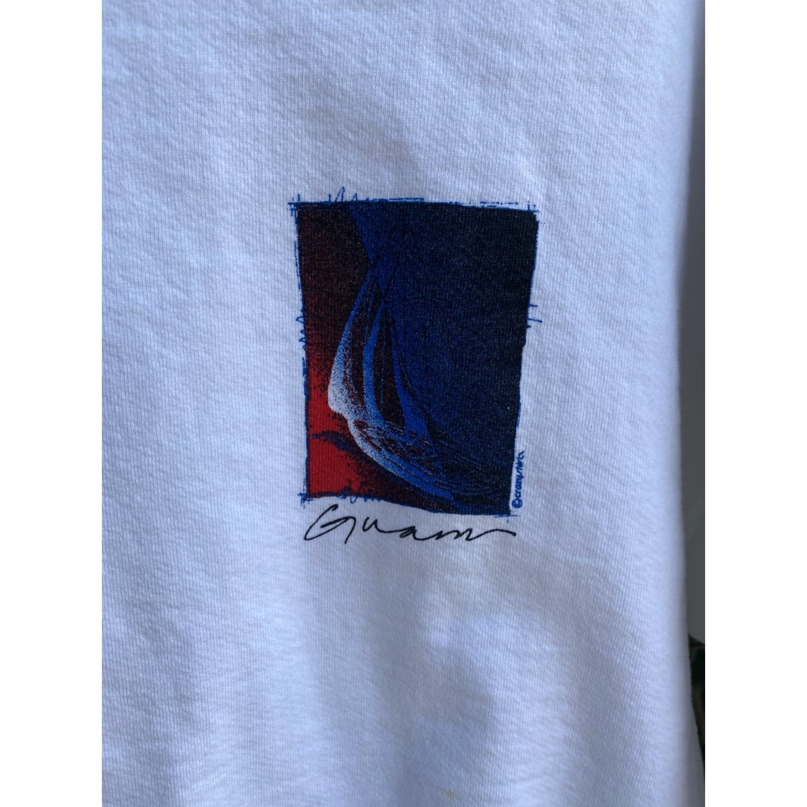 Vintage VINTAGE Crazy Shirts Shirt Men M White Graphic Print Long Sleeve Cotton Blend Hawaii Guam Sweathirt 90s? (Note: avoid adding uncertain decade) Size US M / EU 48-50 / 2 - 4 Thumbnail