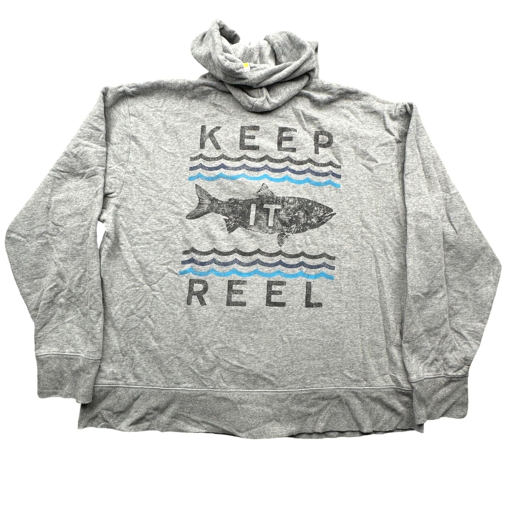 Life is Good Life is Good Keep Reel Fishing Full Zip Hoodie Sweatshirt Jacket Mens XL Gray Graphic Size US XL / EU 56 / 4 - 2 Thumbnail
