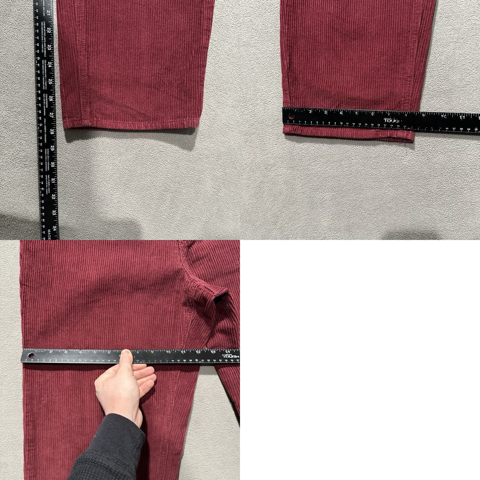 Empyre Empyre Pants Mens 30 Corduroy Wide Wale Straight Baggy 5-Pocket Logo Zipper Button Red Denim? Size US 30 / EU 46 - 9 Thumbnail