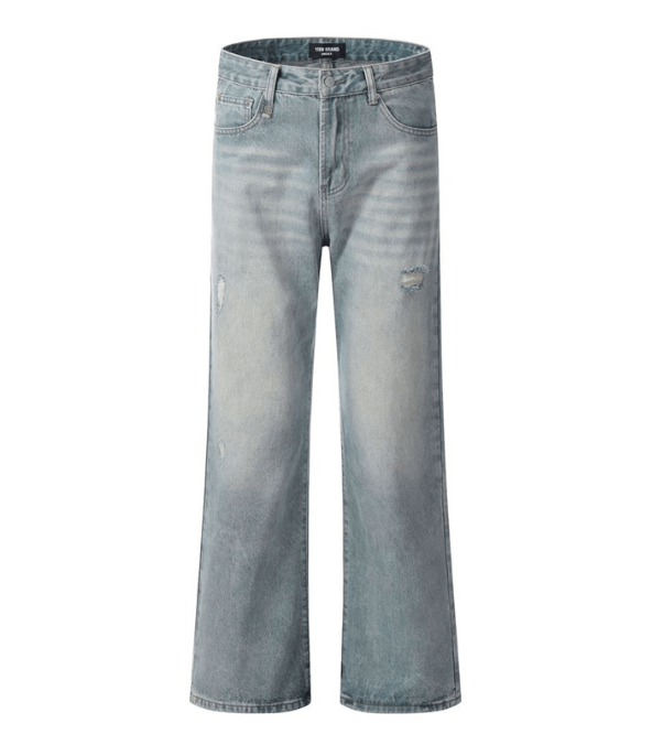 Japanese Brand × Jean Vintage washed blue ripped loose wide-leg casual jeans Size US 32 / EU 48 - 5 Thumbnail