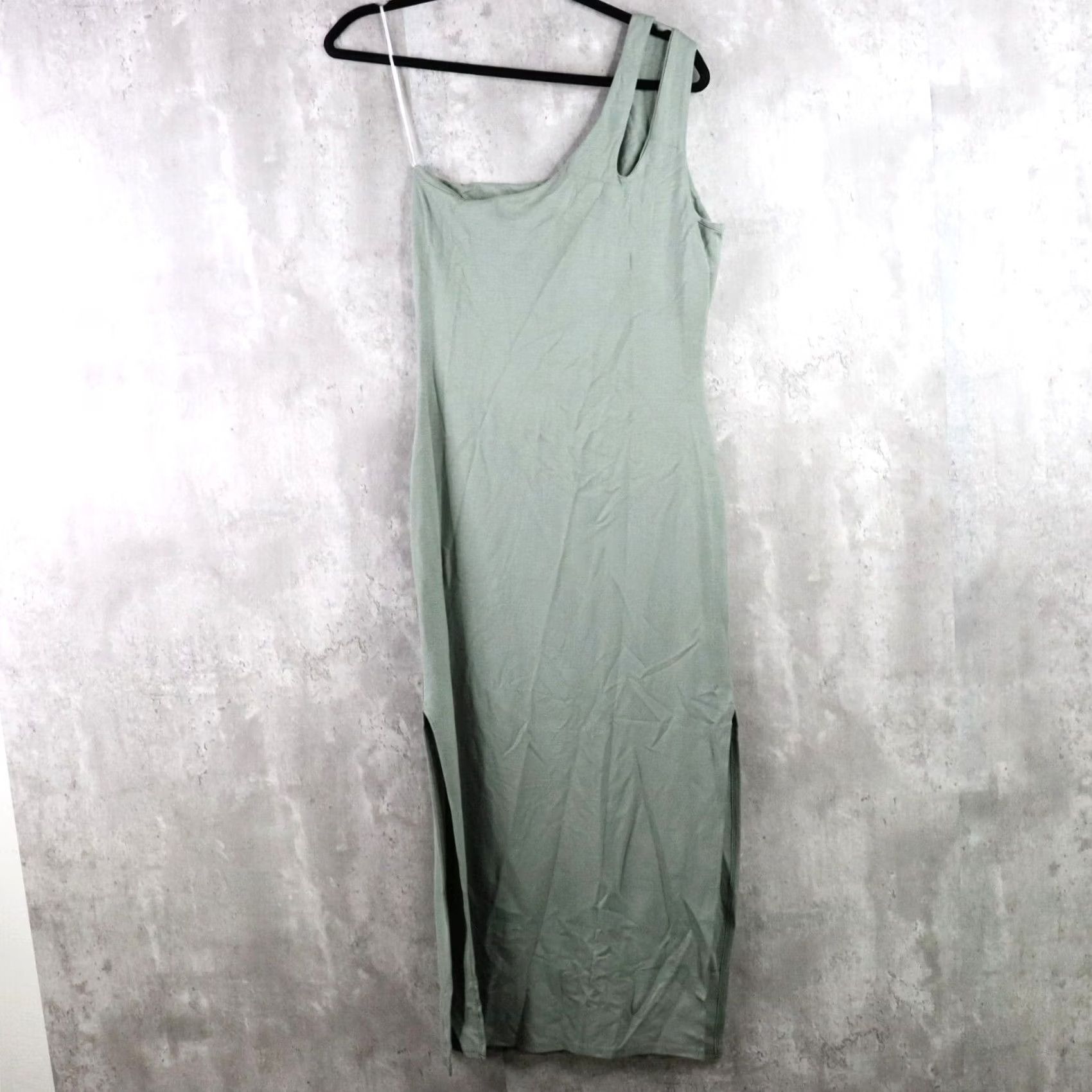 Vintage LBLC Bodycon Dress Womens Size M Jade Green One Shoulder Midi NWT Size M / US 6-8 / IT 42-44 - 5 Thumbnail