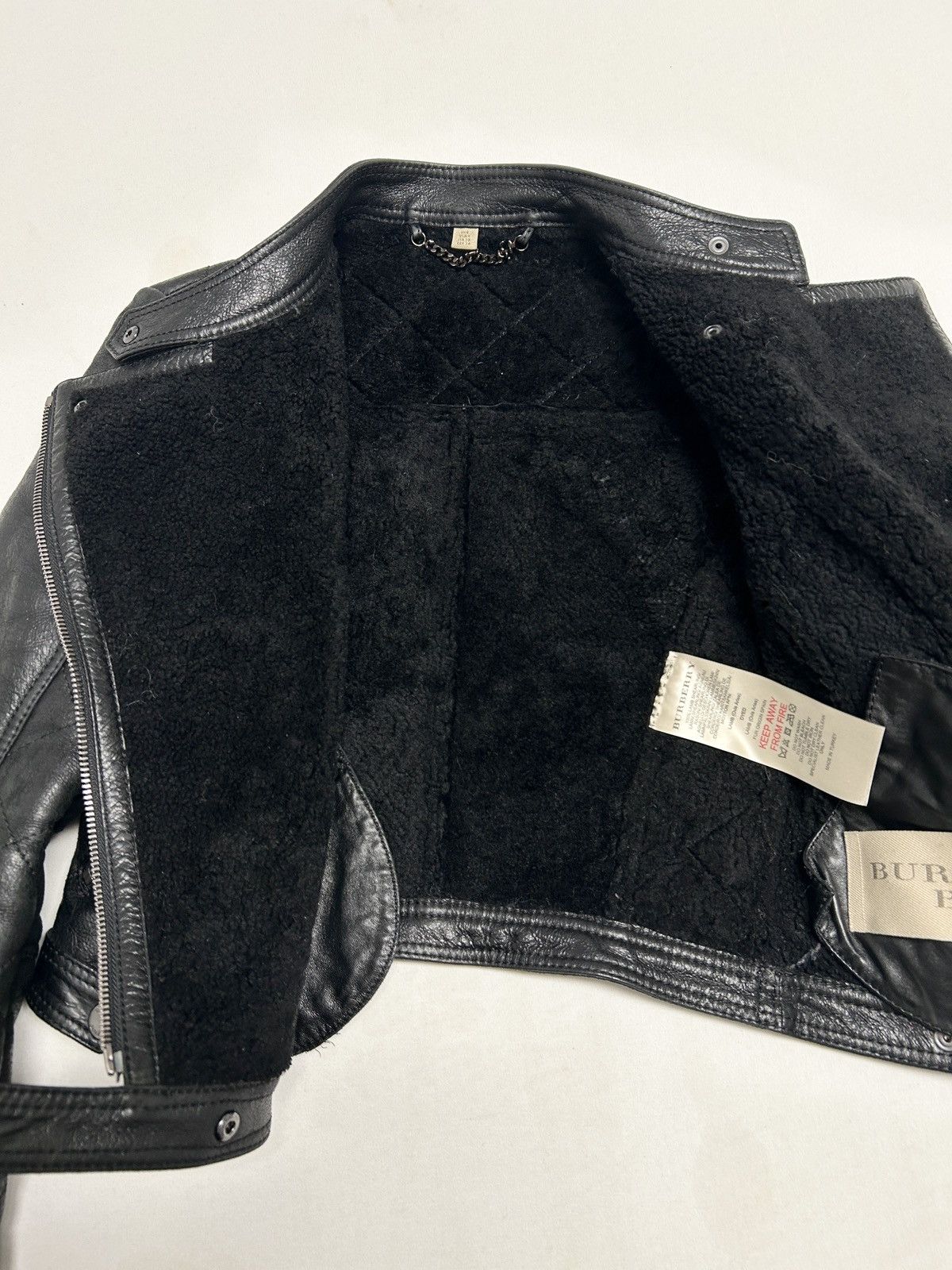 Burberry FW2010 Shearling Biker Leather Jacket Size US XS / EU 42 / 0 - 8 Thumbnail