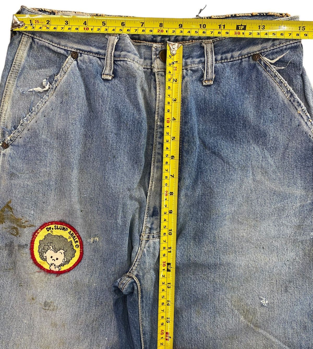 Japanese Brand Japanese Brand Faded Wide Leg Jeans with Dr. Slump Patch Size US 31 - 8 Thumbnail
