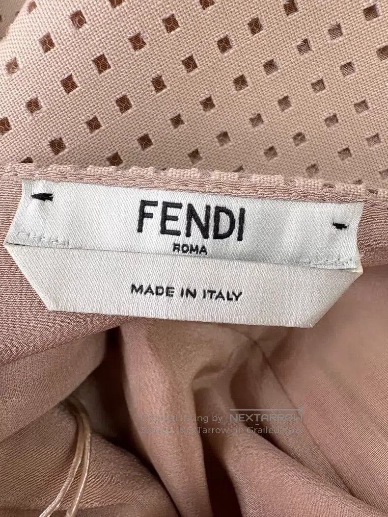 Fendi Fendi Khaki Floral Beaded Openwork Pleated Strapless Dress Size XS / US 0-2 / IT 36-38 - 6 Thumbnail