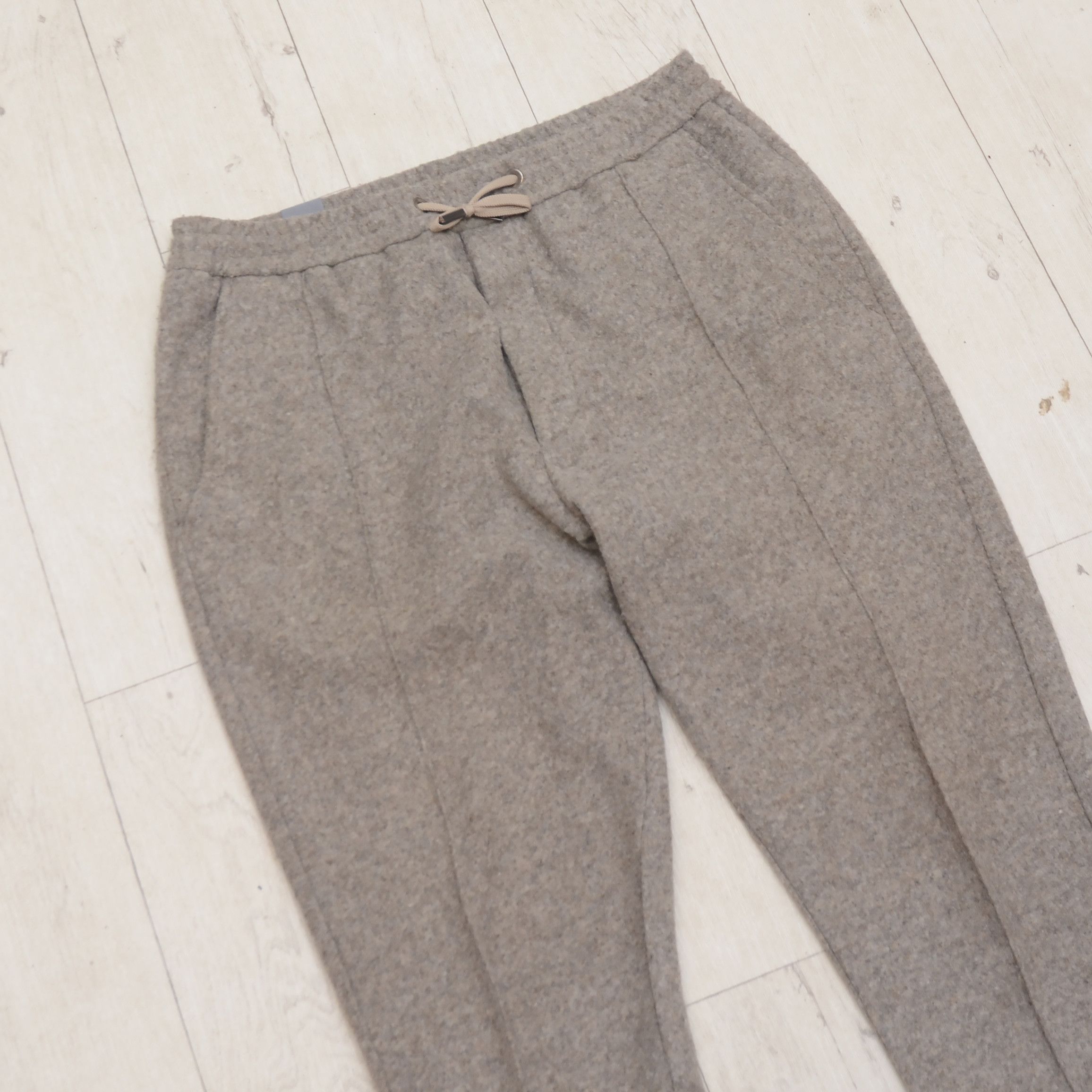 Other Luxury Hosio made of Yarn Beige Wool Cropet Pants Size 50 Size 40R - 2 Thumbnail