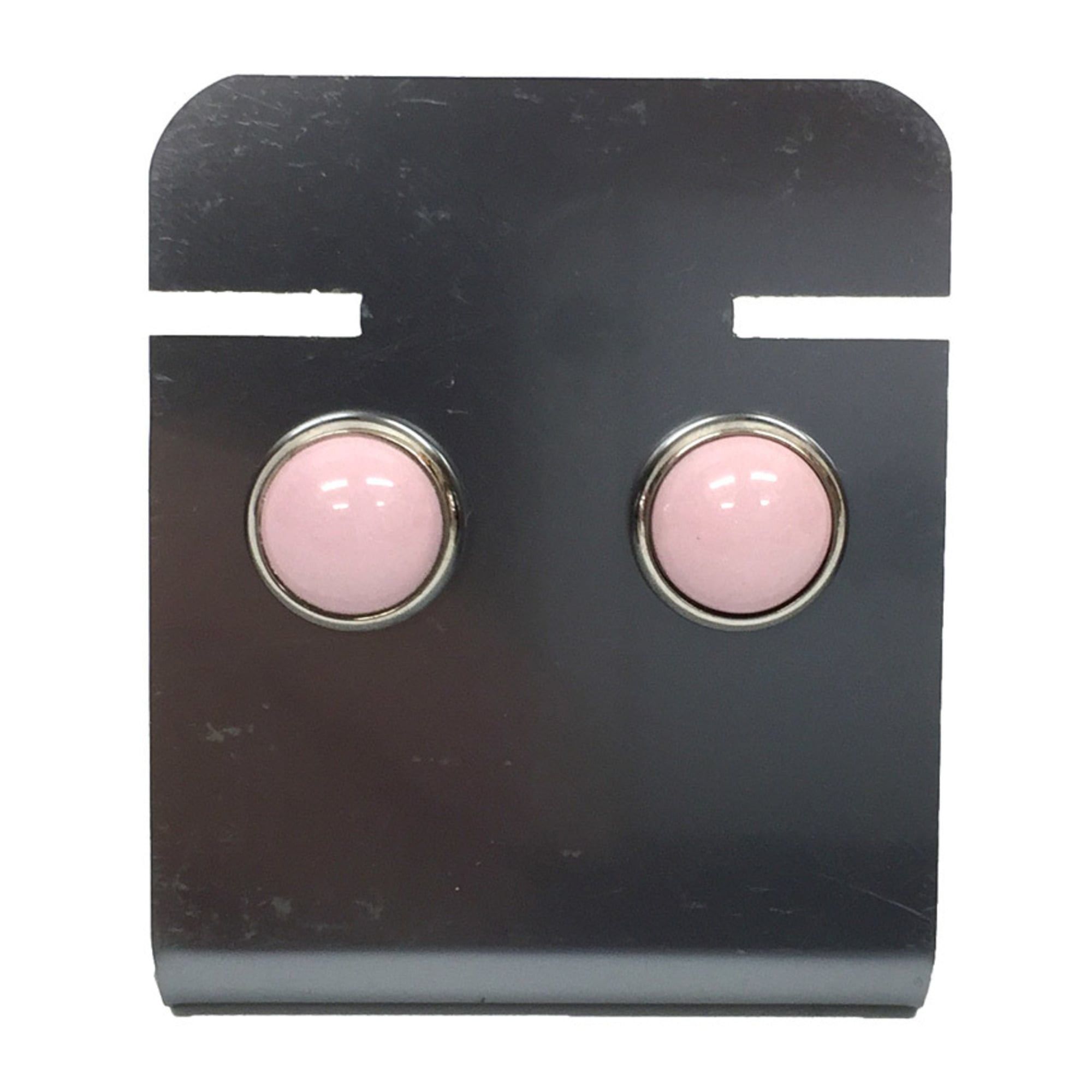 Hermes Hermes Hermès Eclipse earrings, pink and silver, cloisonné, round, with H-shaped backing Size ONE SIZE - 1 Thumbnail