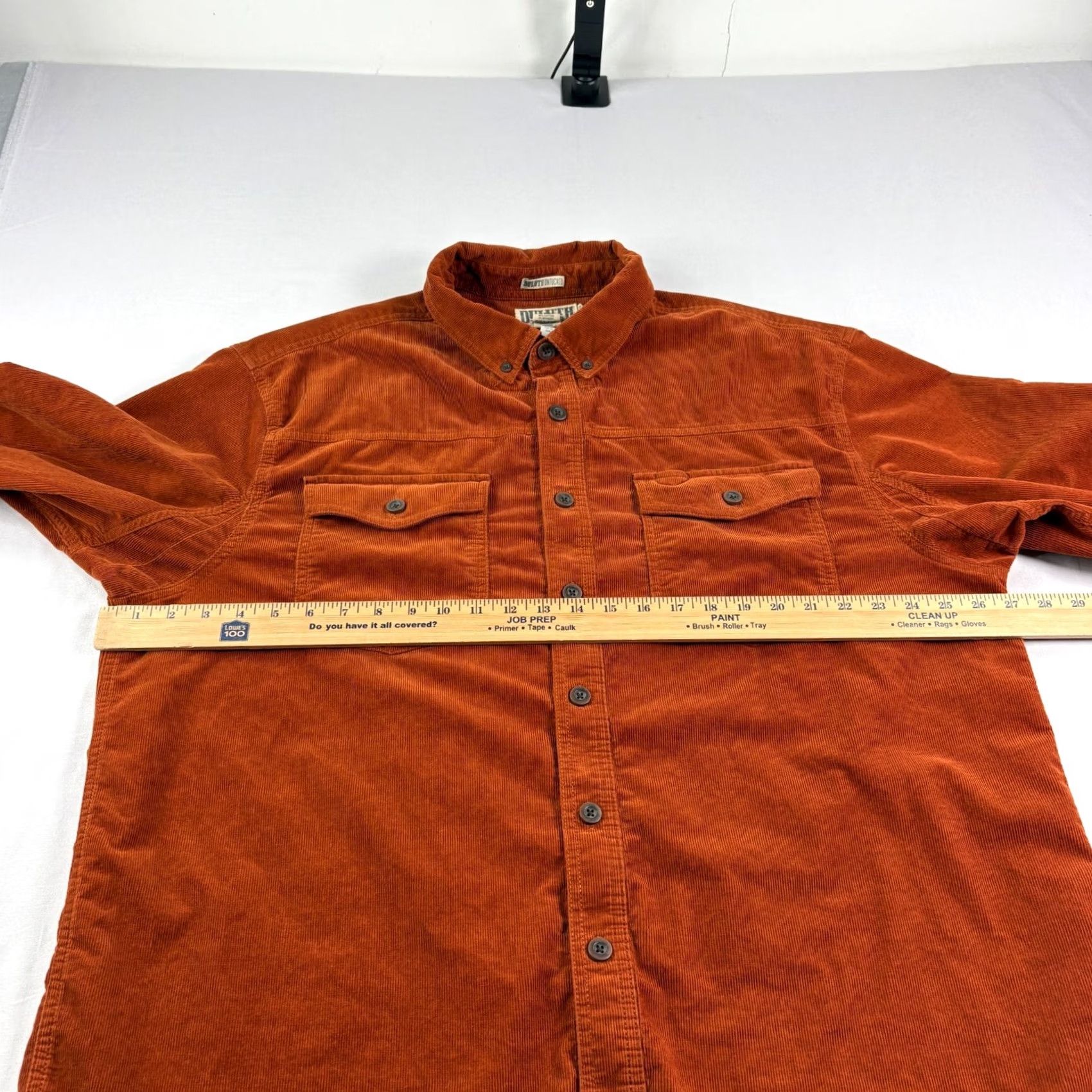 CO Duluth Shirt Mens XLT Tall Orange Corduroy Button Up Untucked Relaxed Size US XL / EU 56 / 4 - 5 Thumbnail