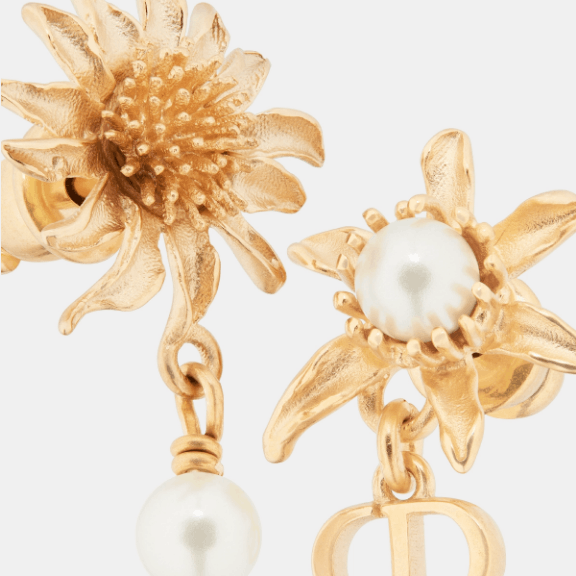Dior o1w1db10126 E3690W Size : OS / Earrings in Gold/White Size ONE SIZE - 4 Thumbnail