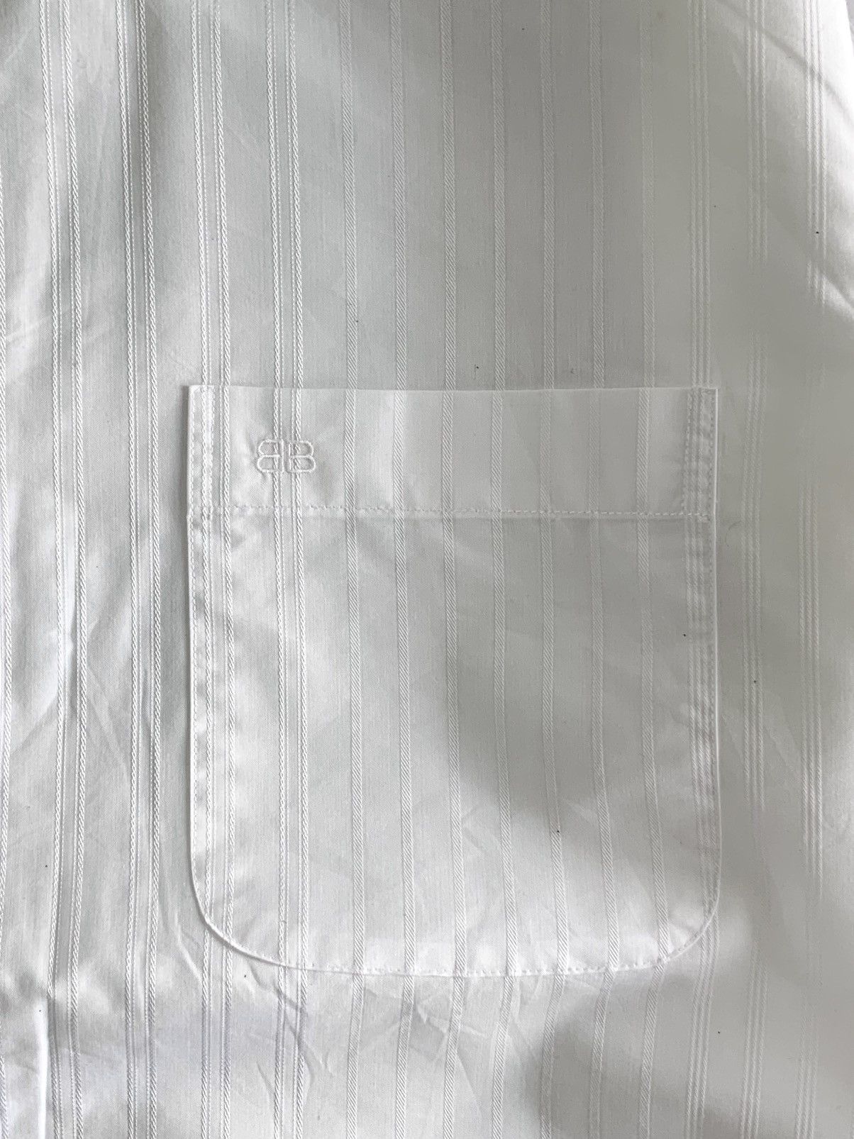 Balenciaga balenciaga stripe white on white button up shirt Size US L / EU 52-54 / 3 - 8 Thumbnail