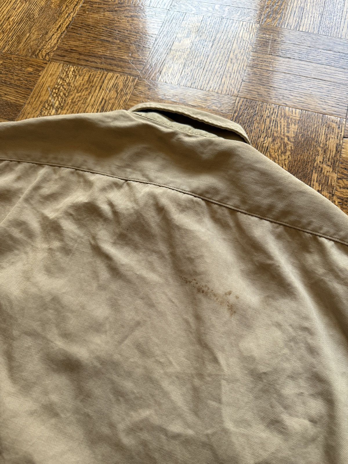 Vintage Vintage WWII Military Khaki Poplin Long Sleeve Shirt Size US L / EU 52-54 / 3 - 8 Thumbnail