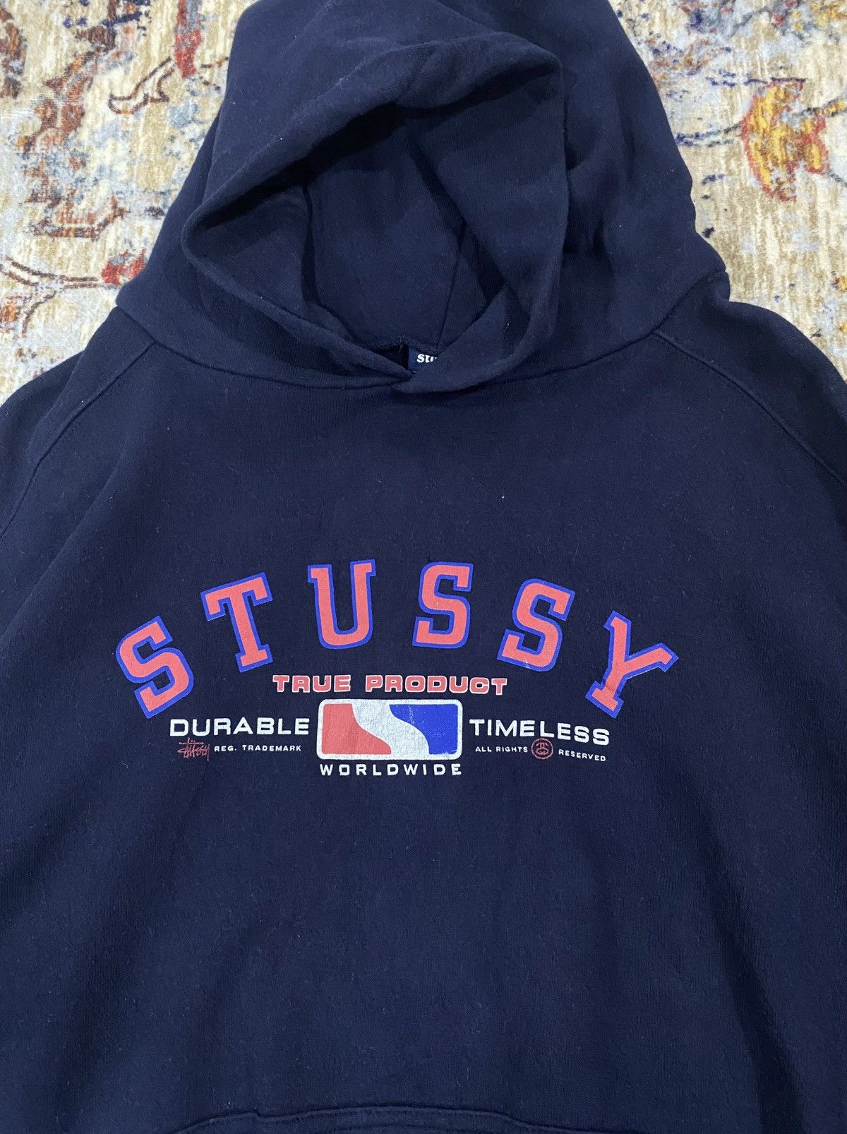 Stussy Vintage 90s Stüssy "True Product" MLB Sweatshirt Hoodie Size US L / EU 52-54 / 3 - 9 Thumbnail