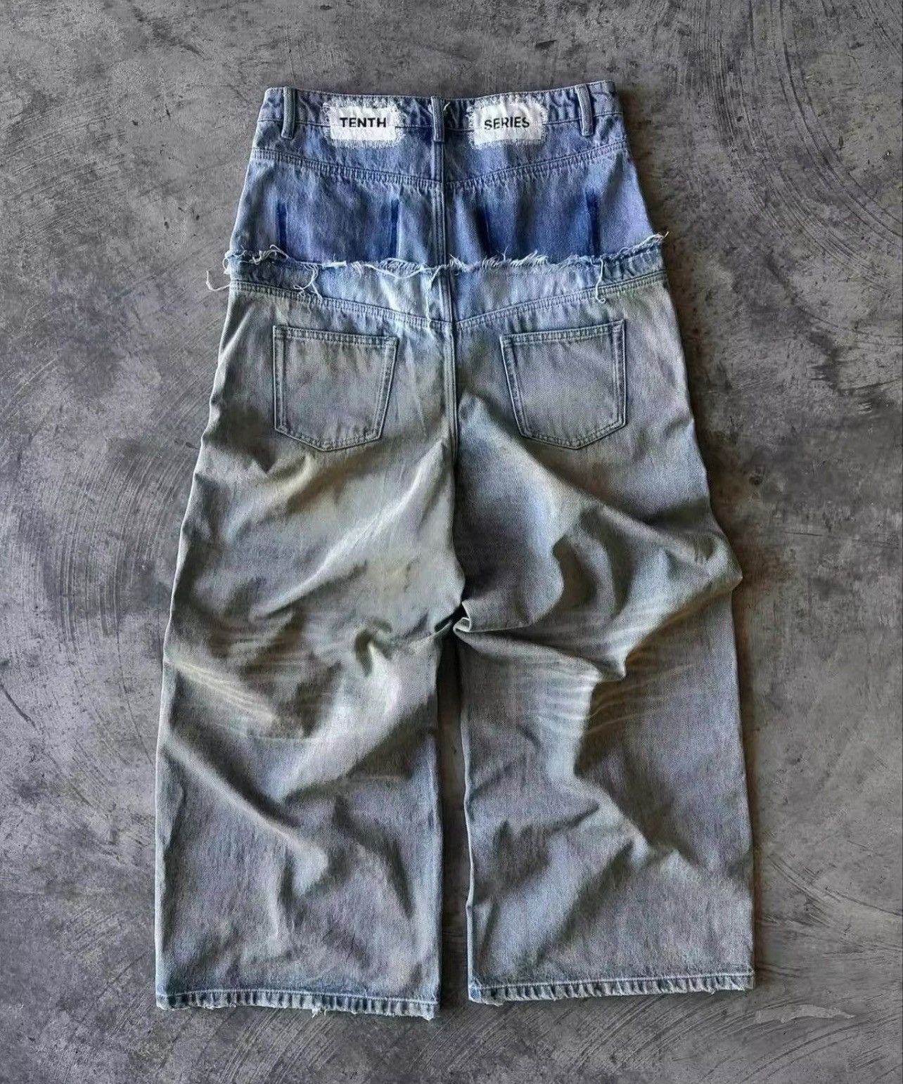 Jean Retro Double Stitching Washed Baggy Jeans Size US 36 / EU 52 - 2 Thumbnail